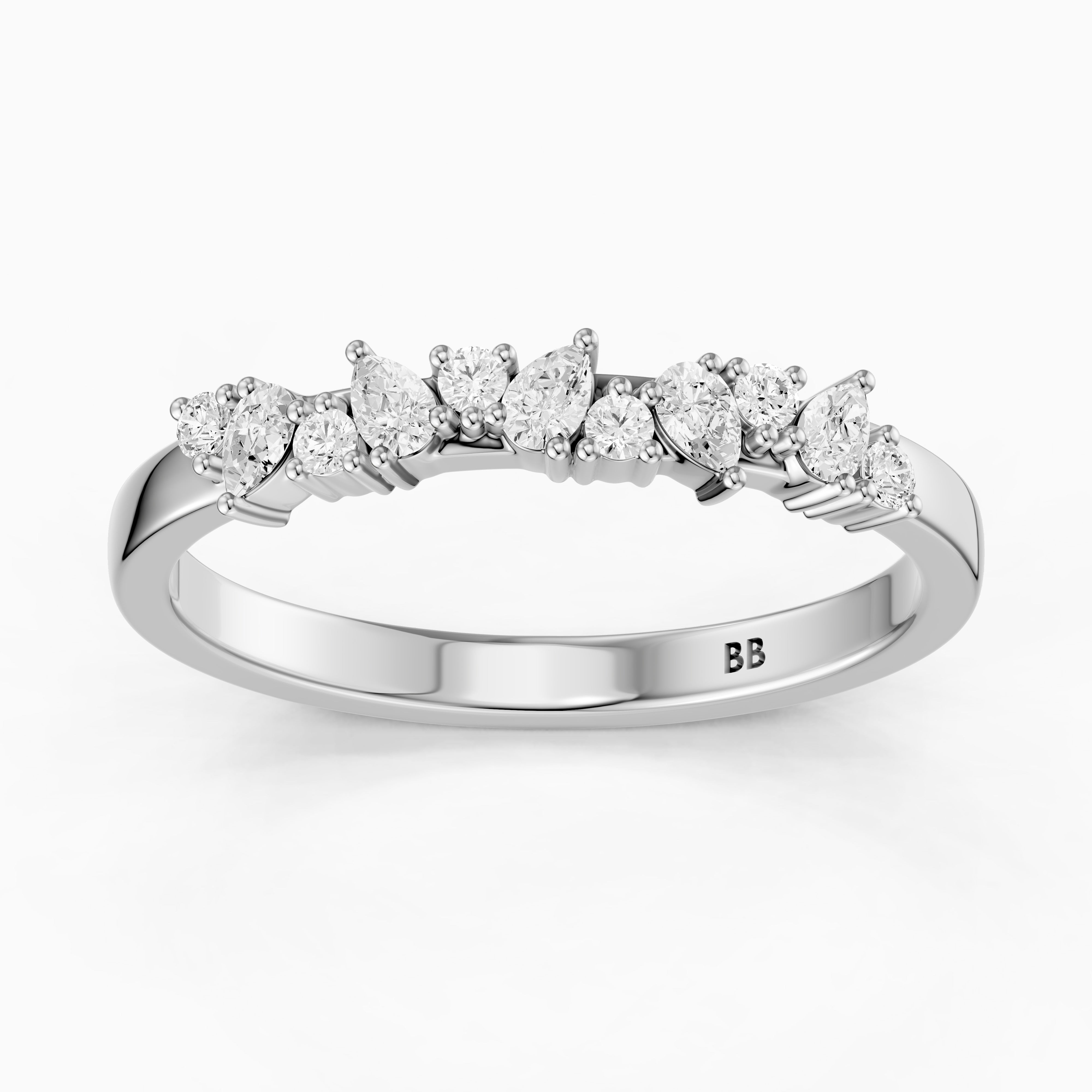 Kaia Pear and Round Shape Lab Grown Diamond Wedding Band