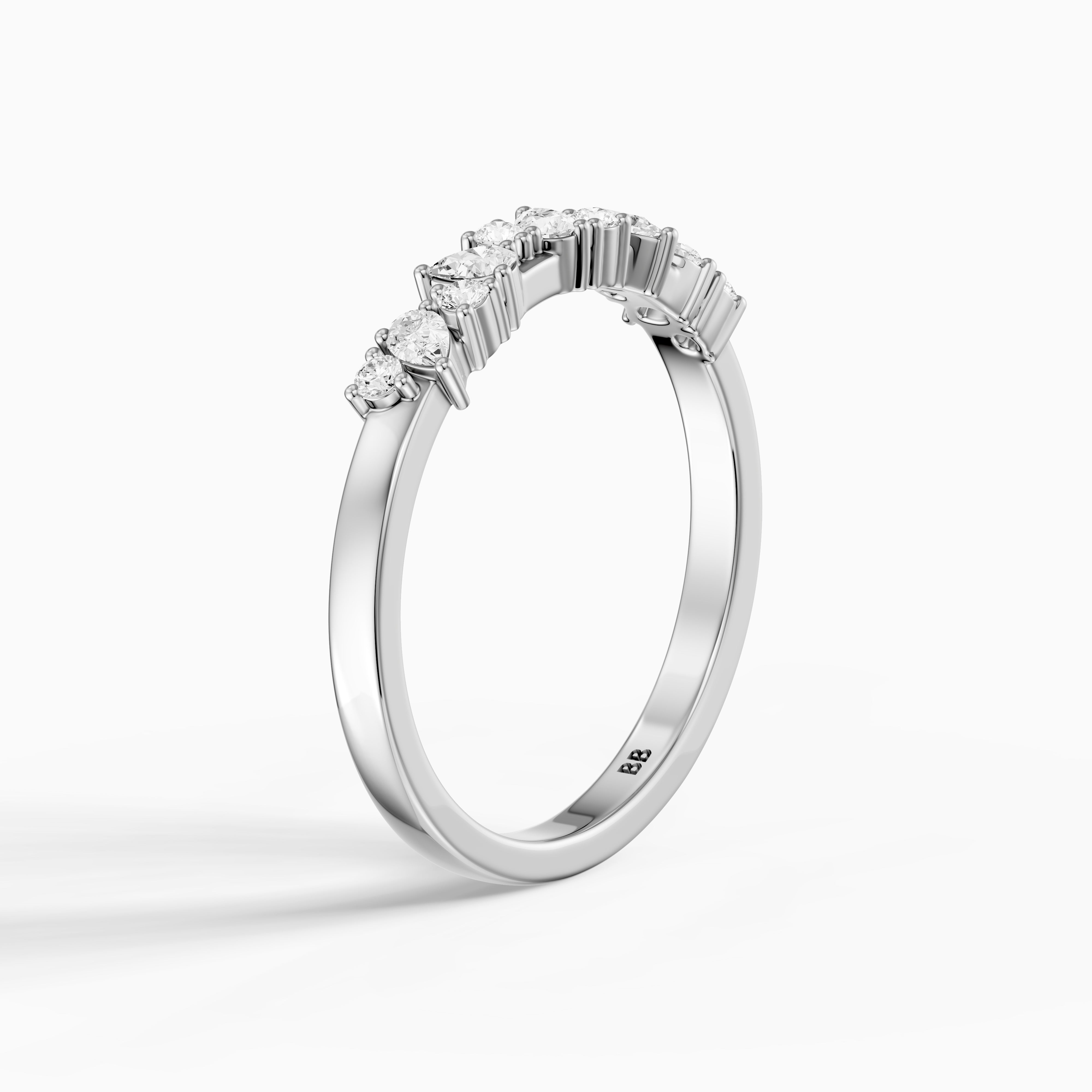 Kaia Pear and Round Shape Lab Grown Diamond Wedding Band