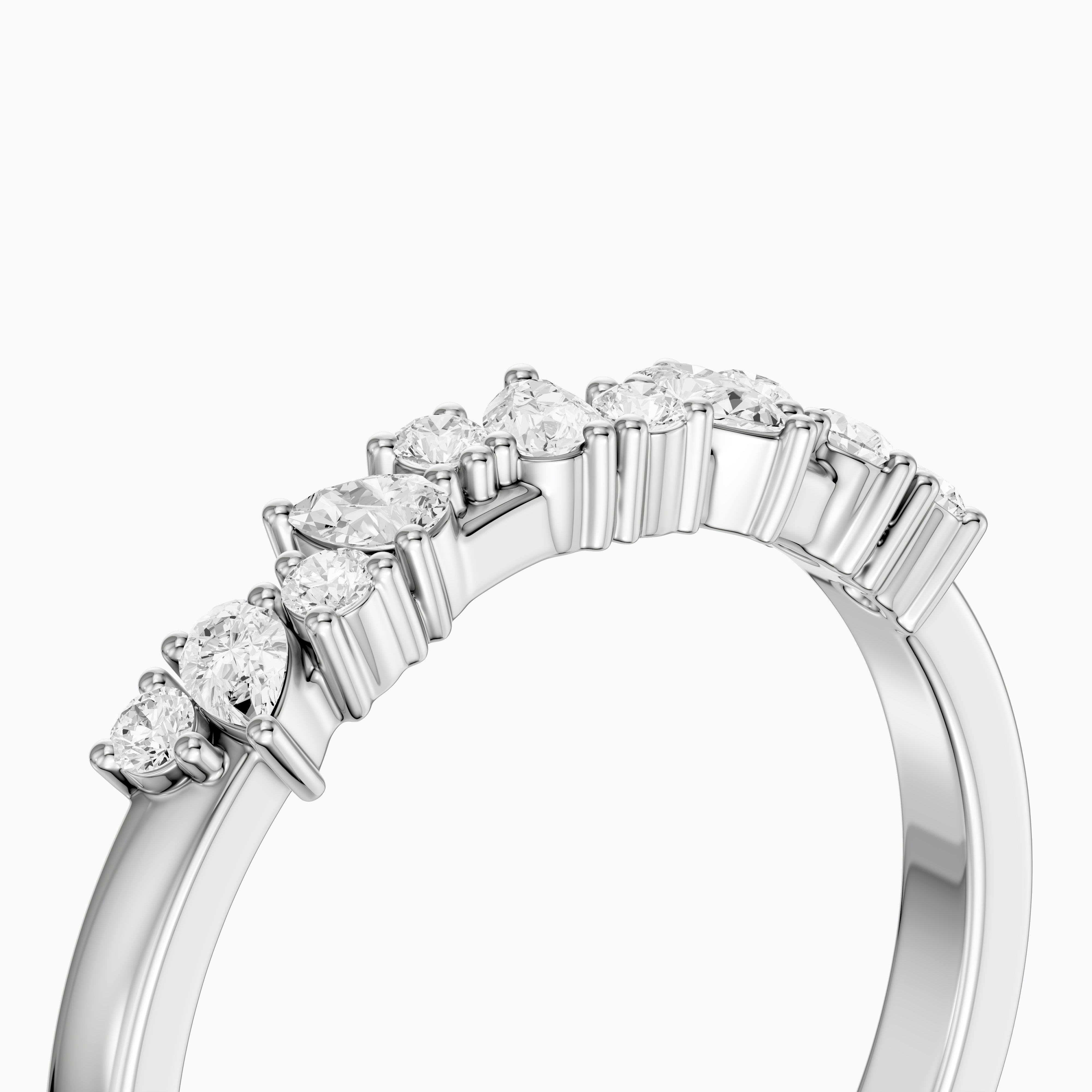 Kaia Pear and Round Shape Lab Grown Diamond Wedding Band