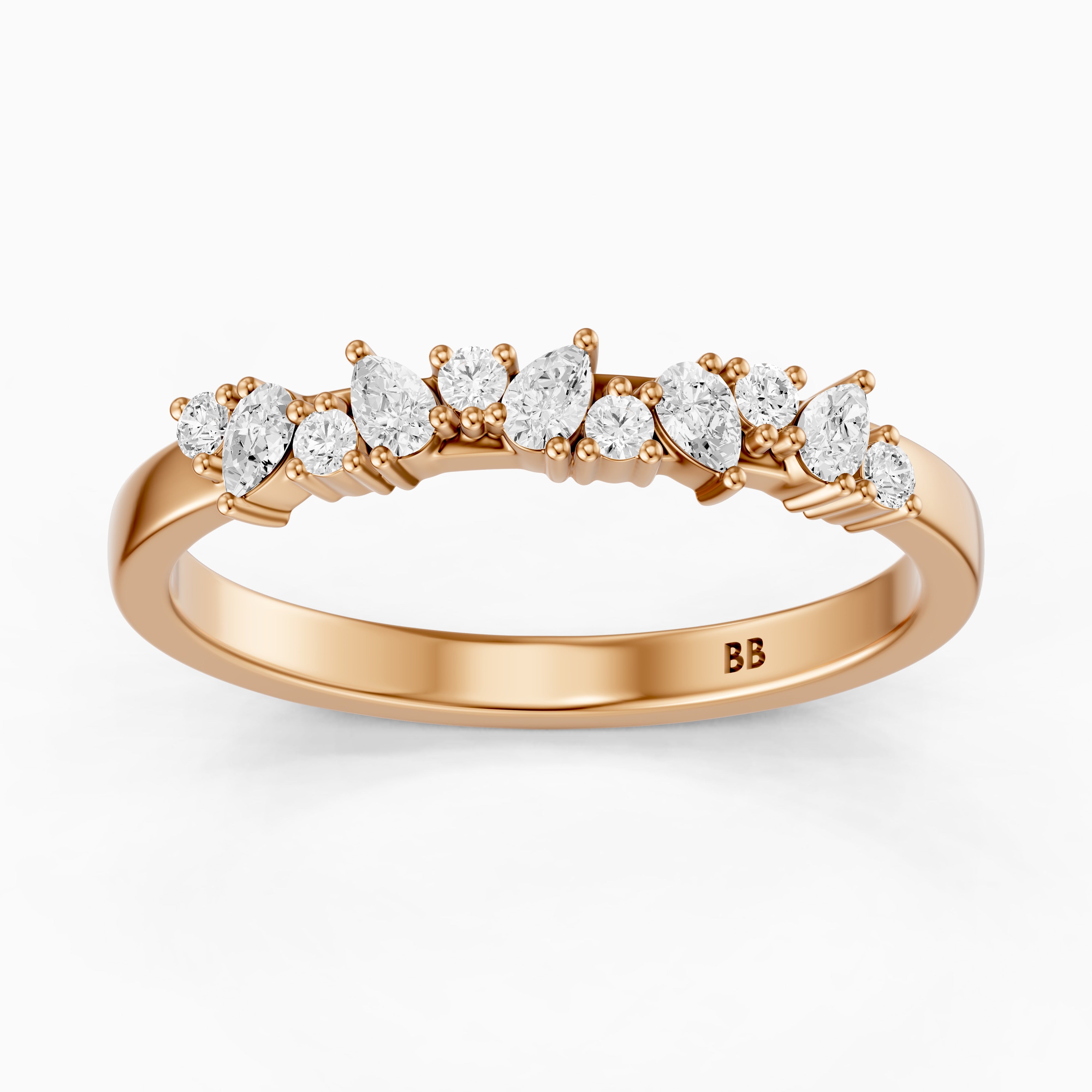 Kaia Pear and Round Shape Lab Grown Diamond Wedding Band