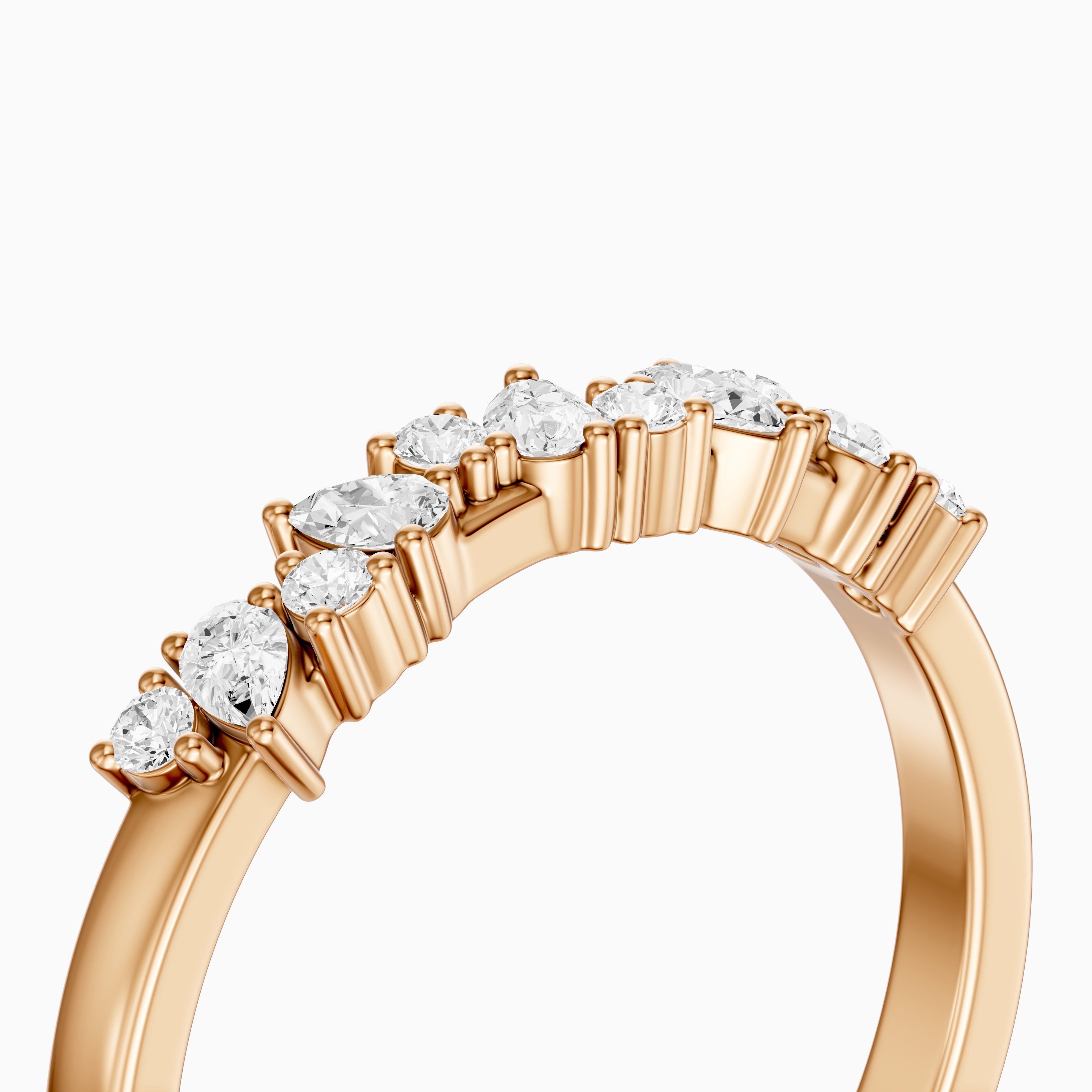 Kaia Pear and Round Shape Lab Grown Diamond Wedding Band