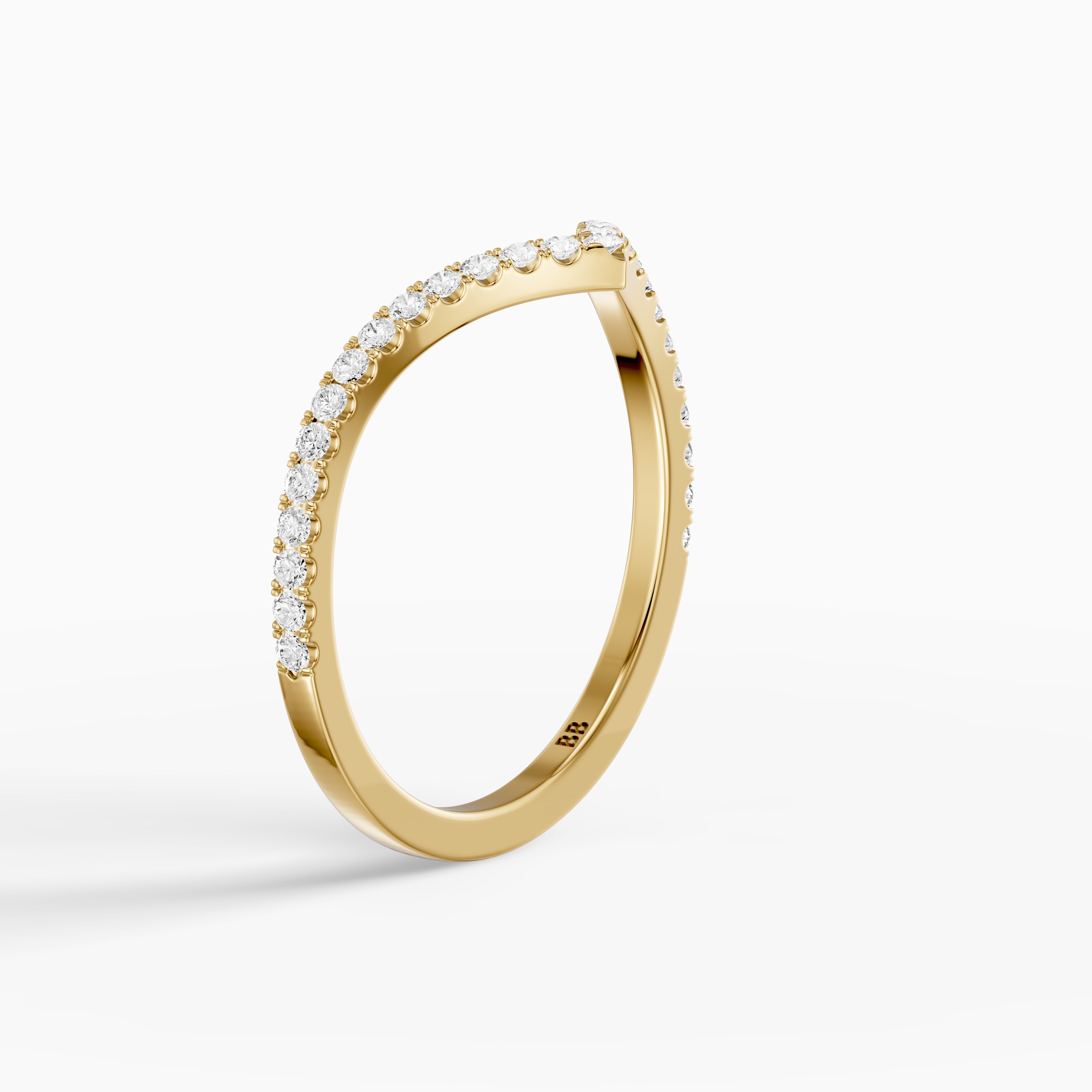 Blair Chevron Style Round Lab Grown Diamond Stackable Band