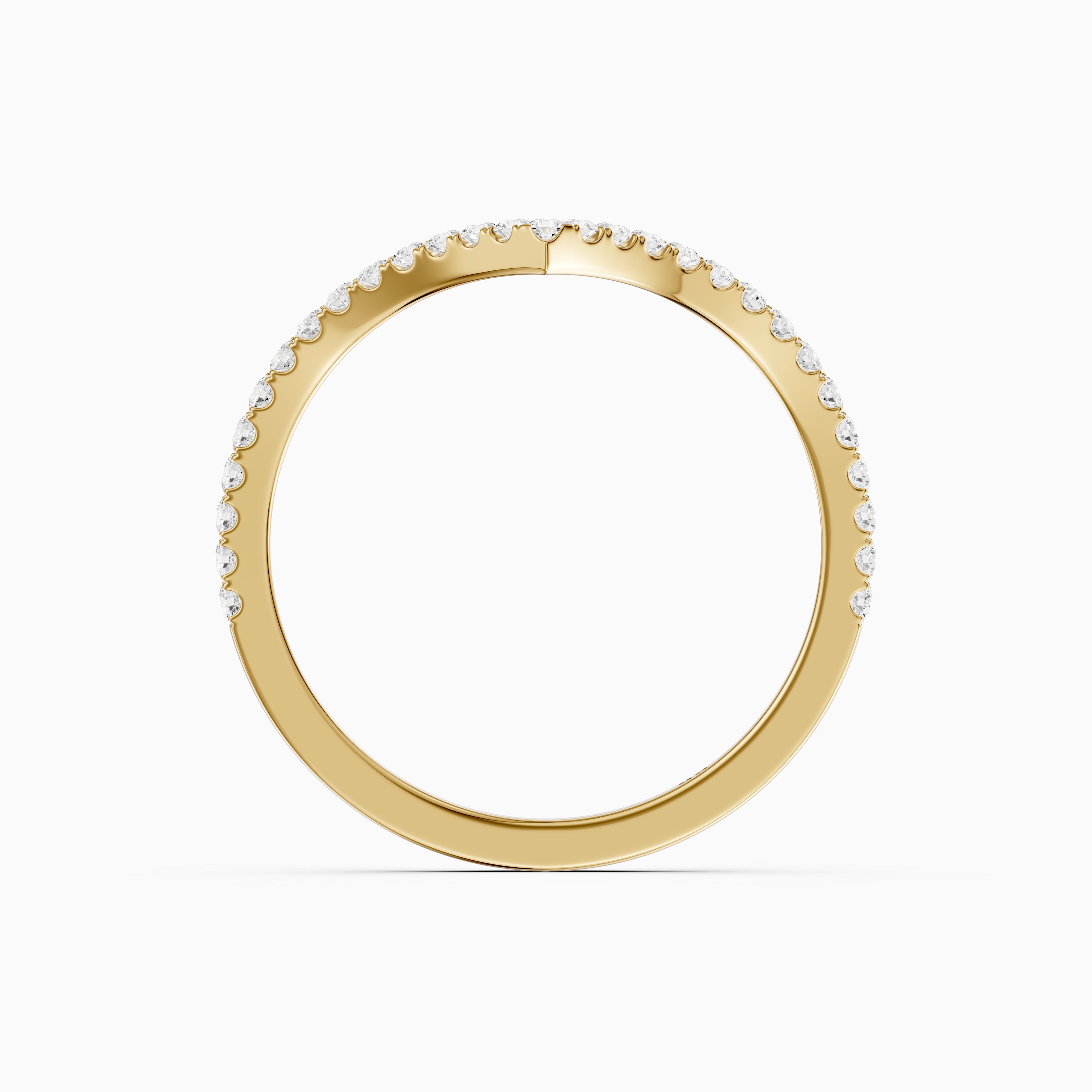 Blair Chevron Style Round Lab Grown Diamond Stackable Band