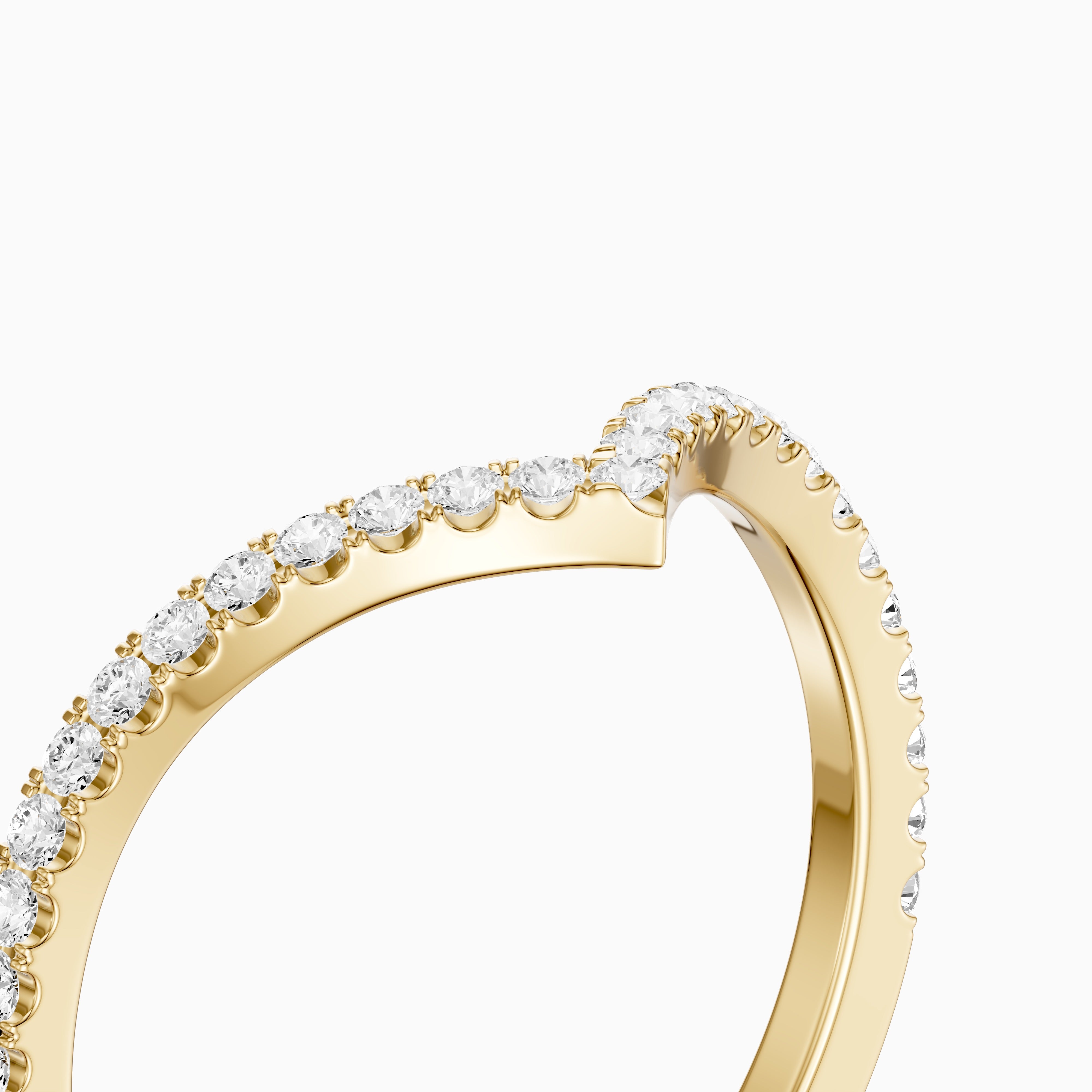 Blair Chevron Style Round Lab Grown Diamond Stackable Band