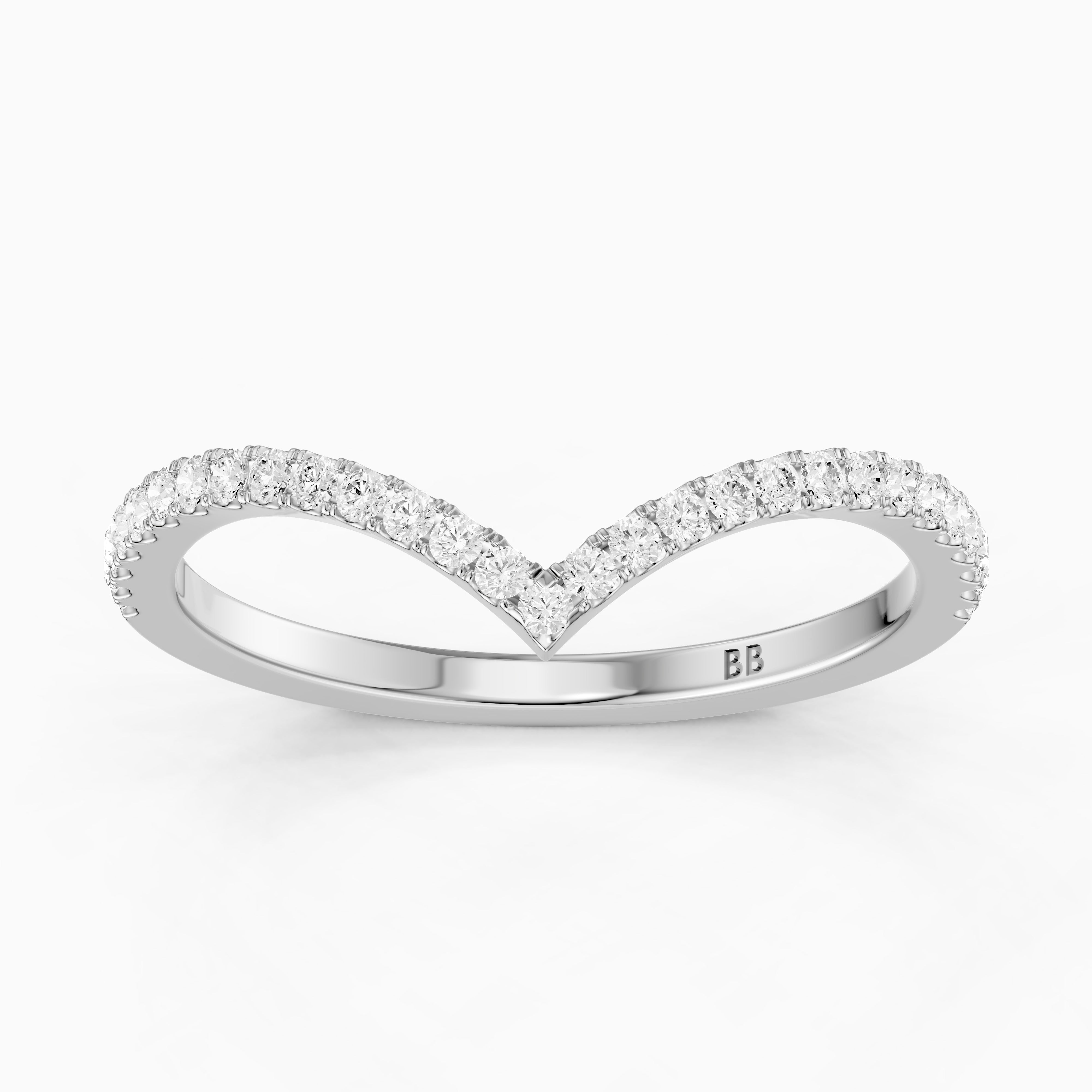 Blair Chevron Style Round Lab Grown Diamond Stackable Band