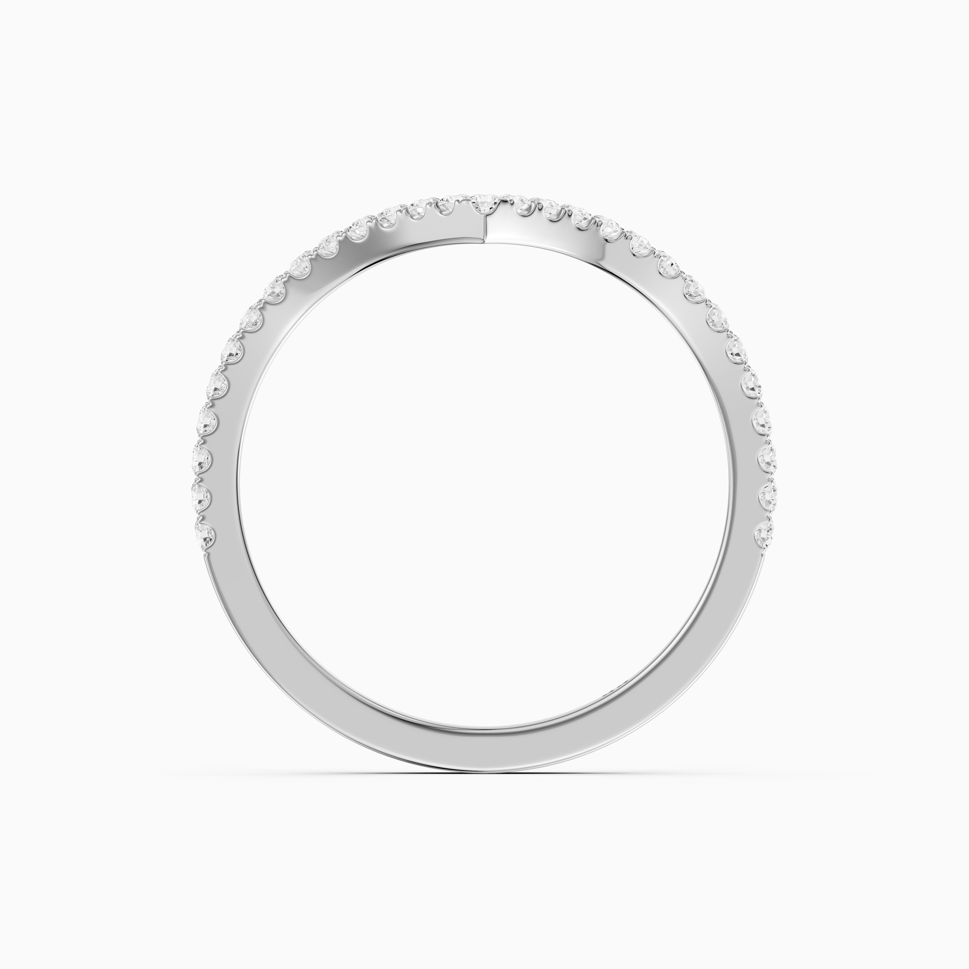 Blair Chevron Style Round Lab Grown Diamond Stackable Band
