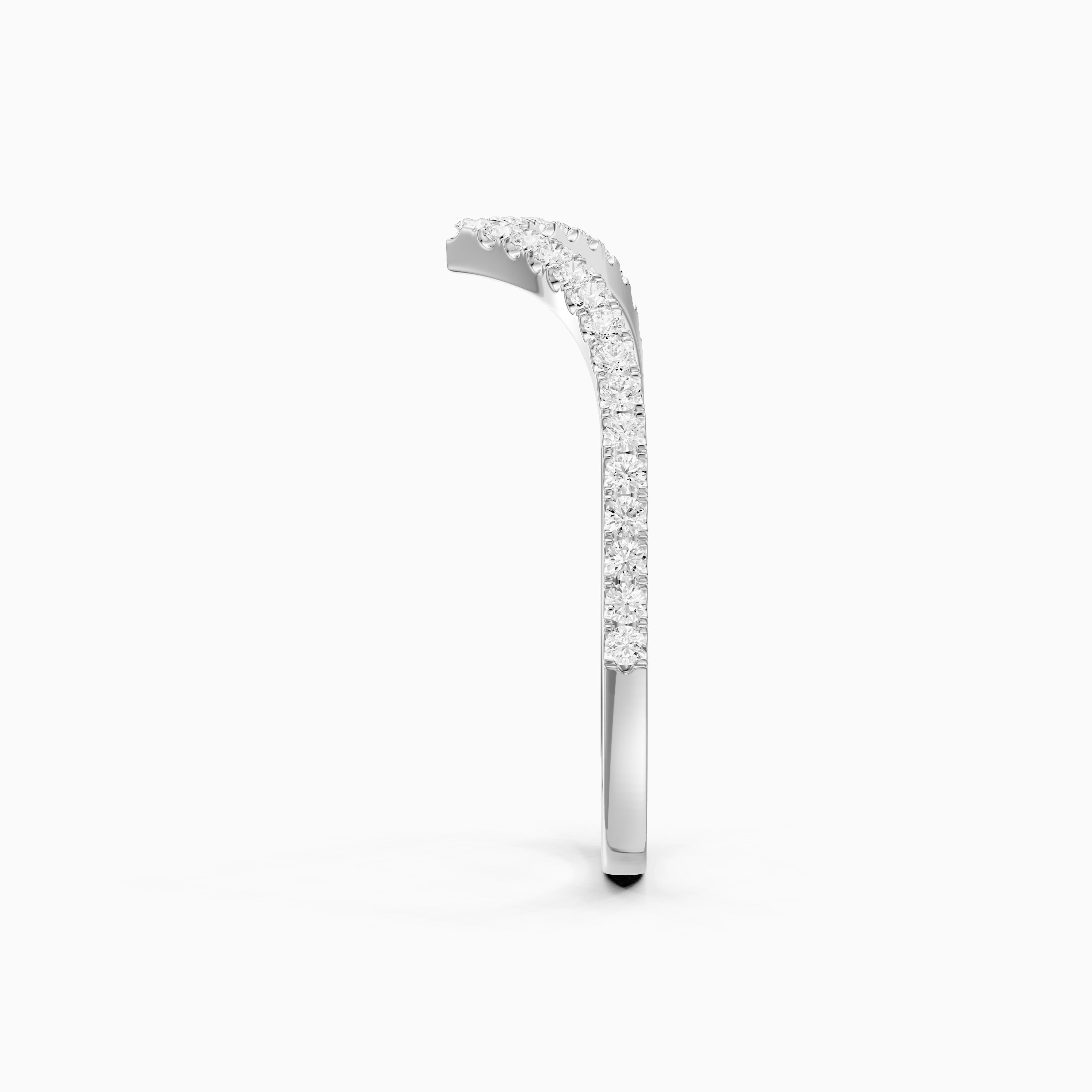 Blair Chevron Style Round Lab Grown Diamond Stackable Band