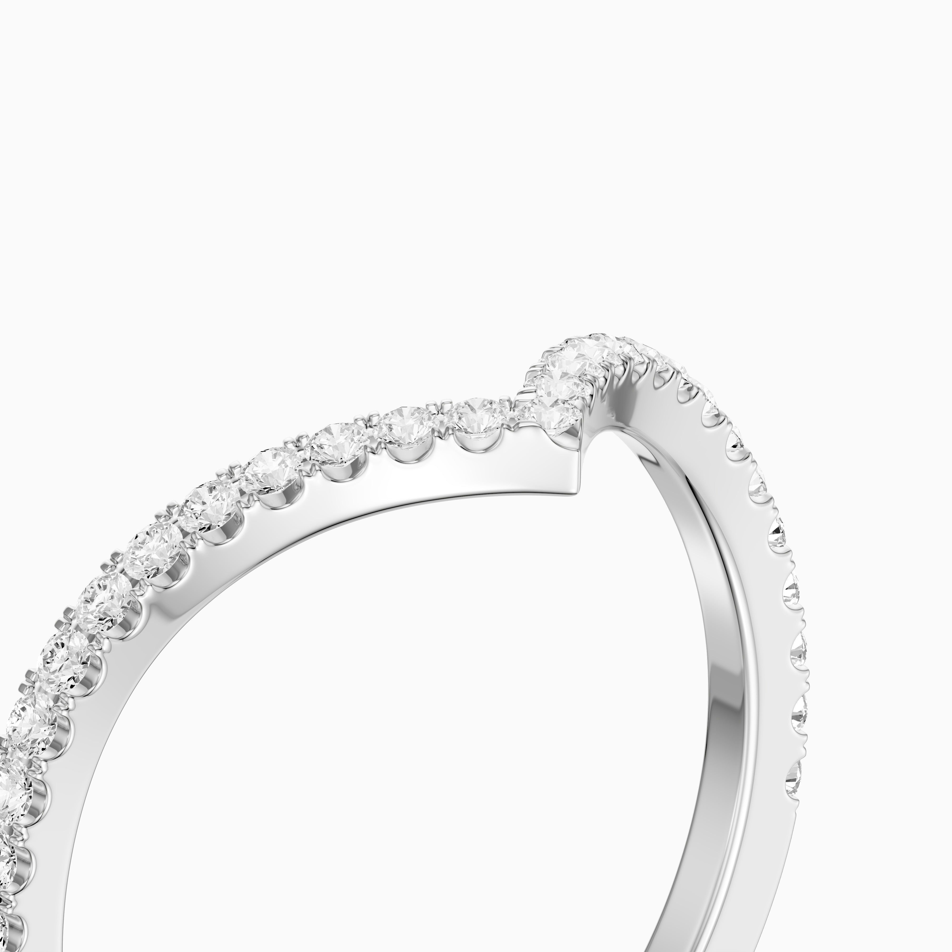Blair Chevron Style Round Lab Grown Diamond Stackable Band