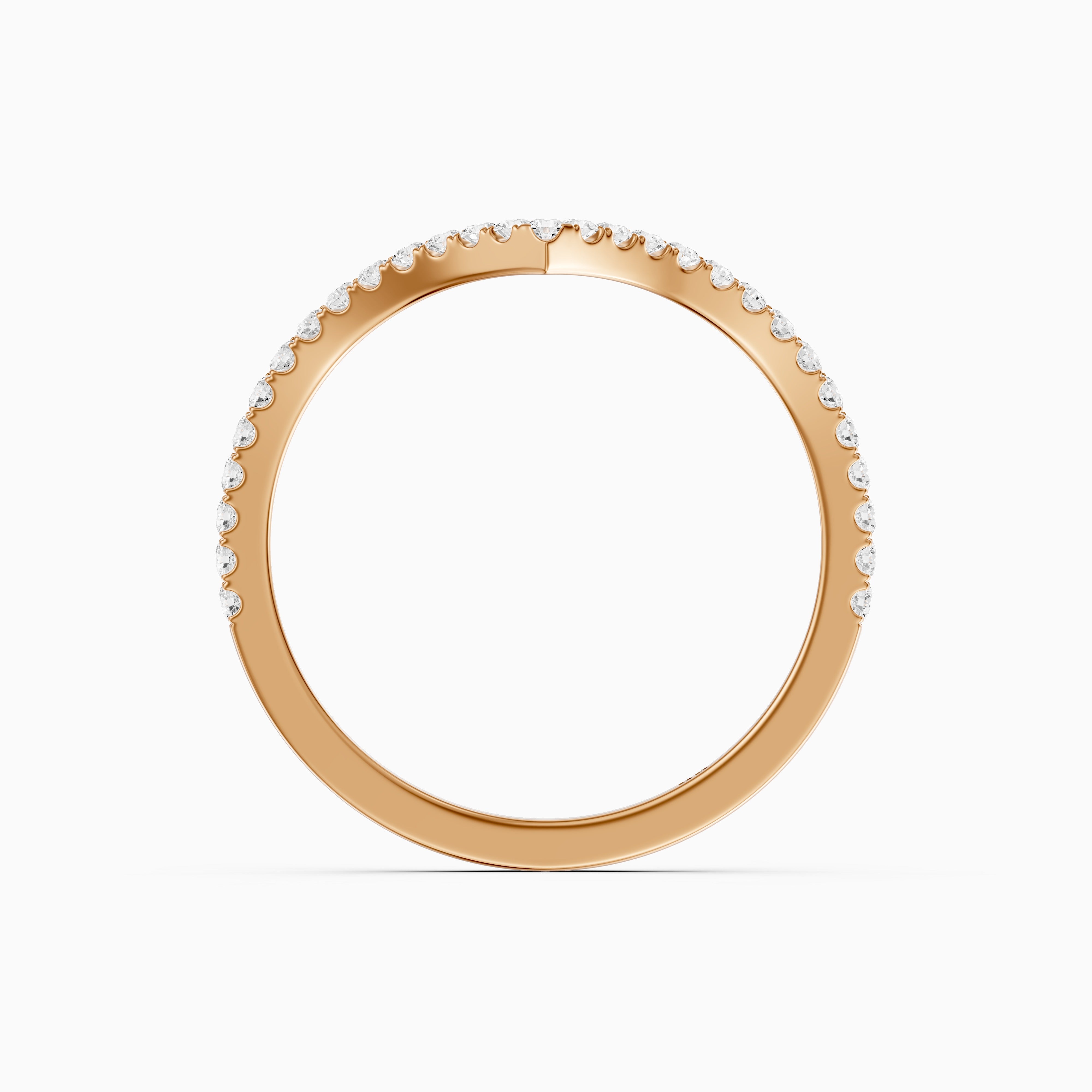 Blair Chevron Style Round Lab Grown Diamond Stackable Band