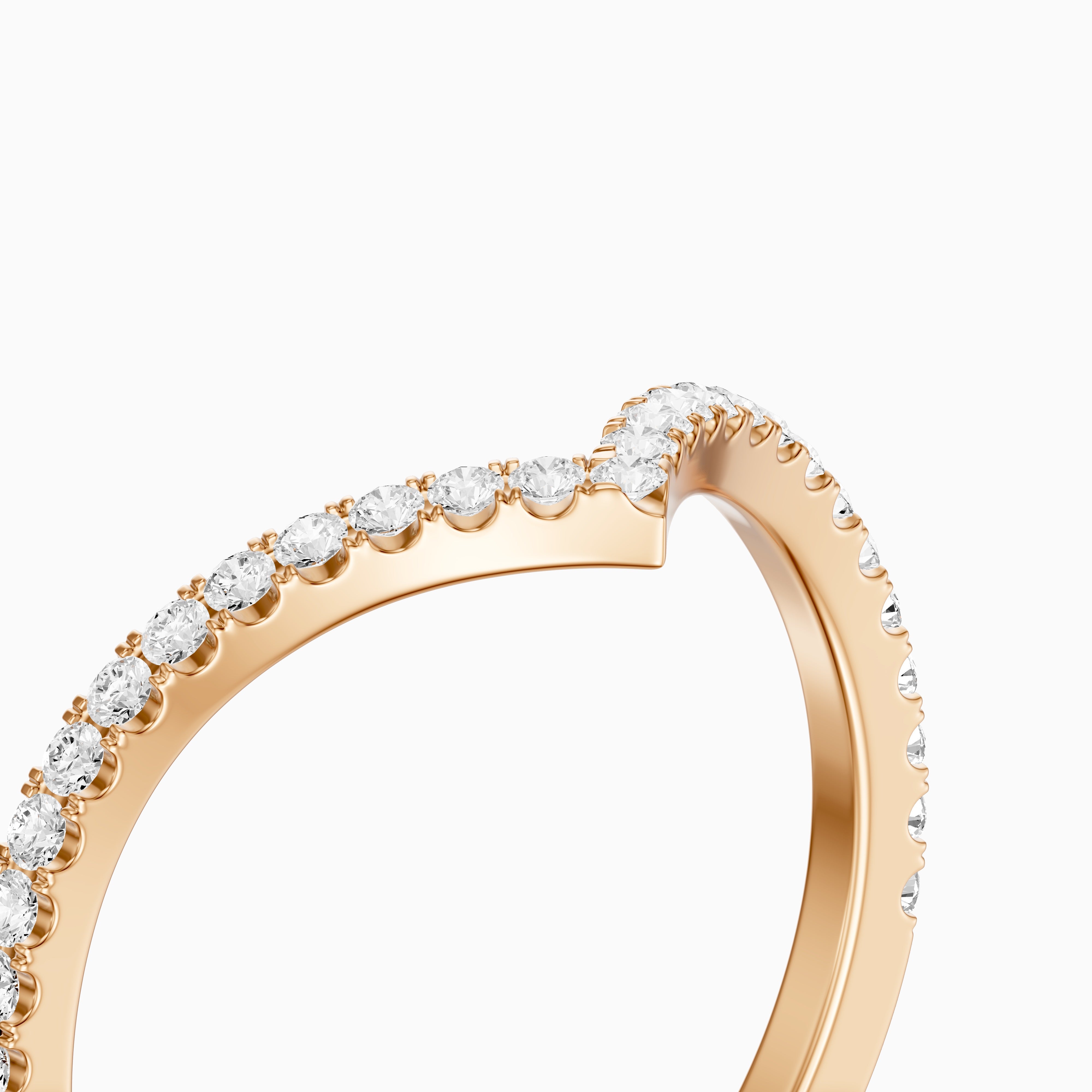 Blair Chevron Style Round Lab Grown Diamond Stackable Band