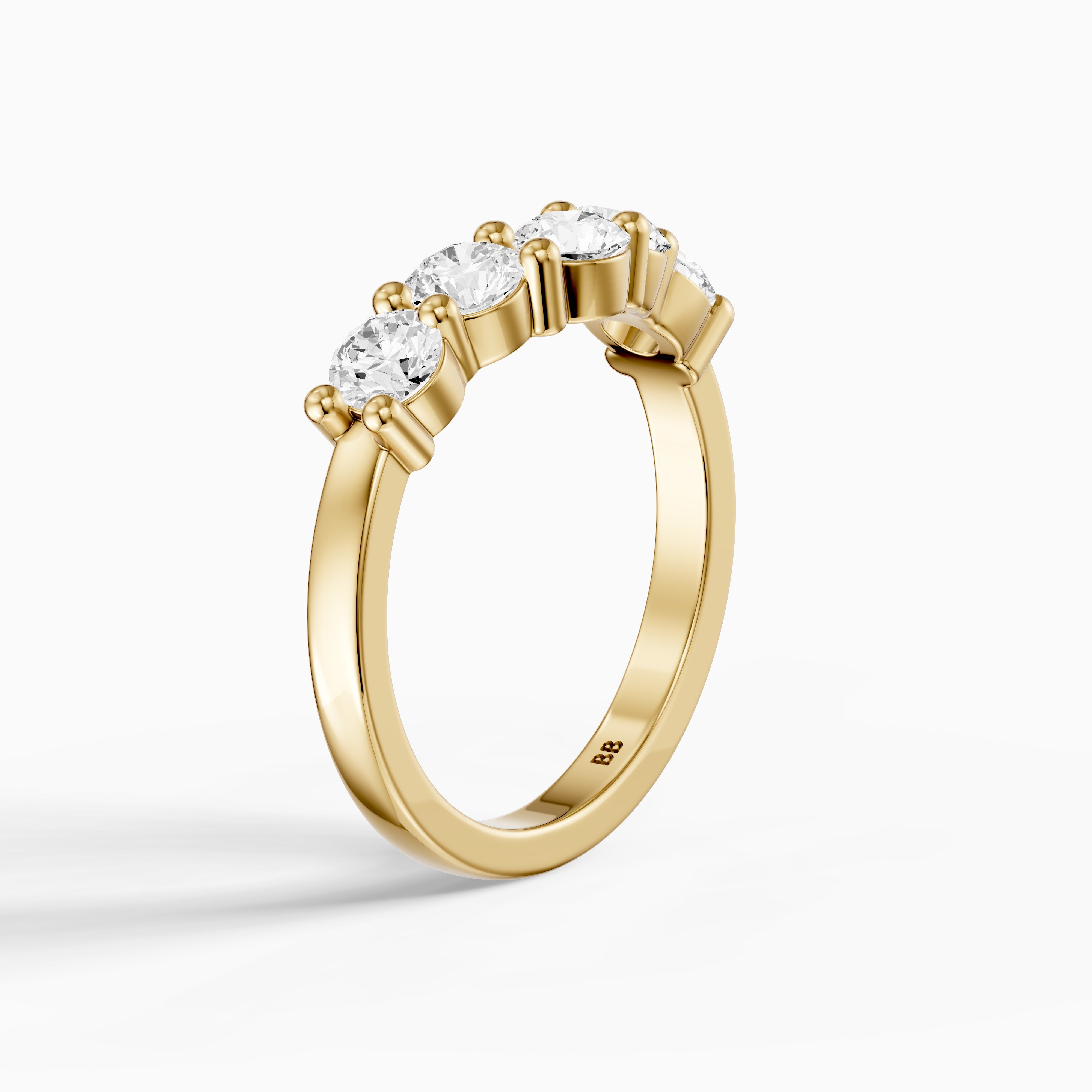 Nina Bold Setting Round Lab Diamond Curved Anniversary Band