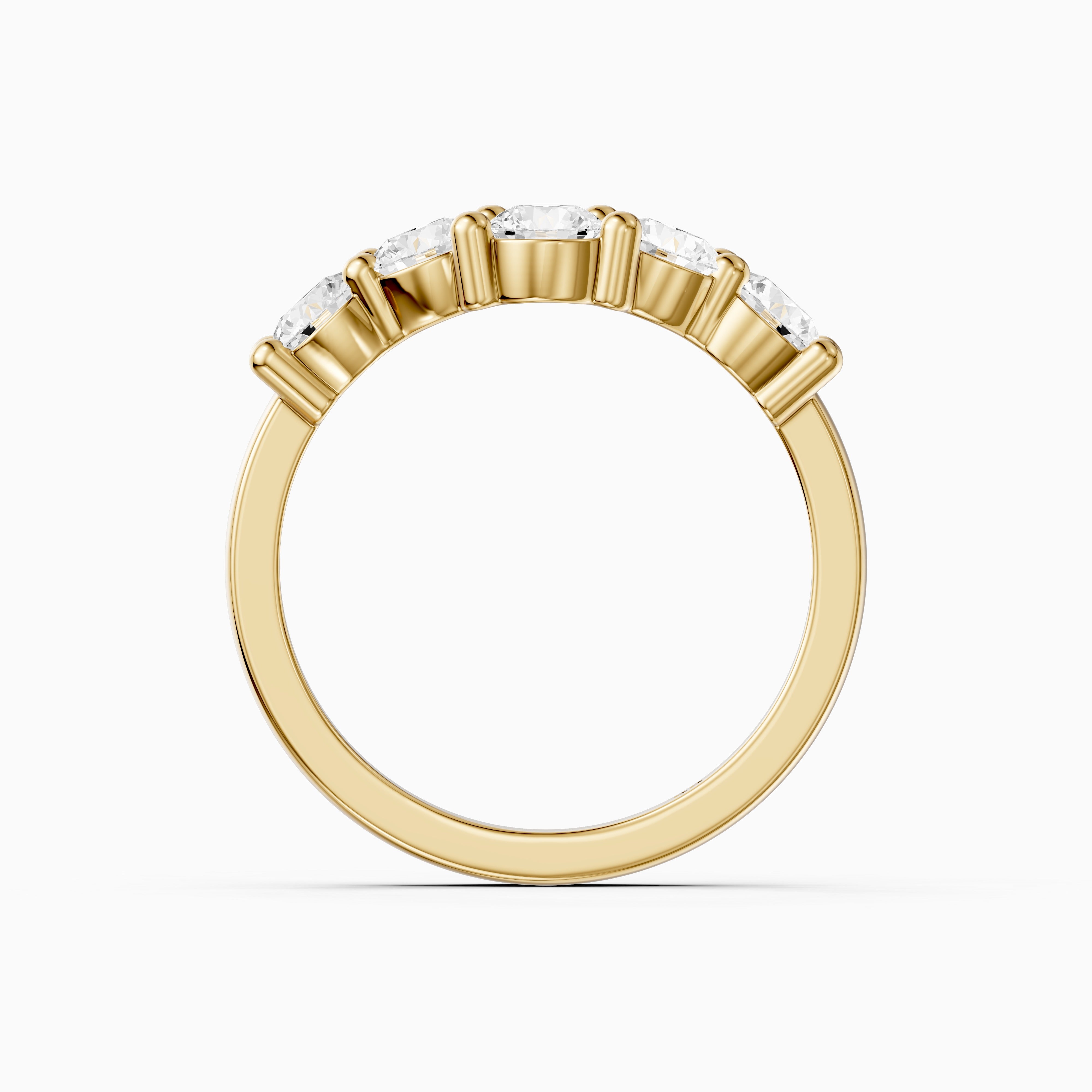 Nina Bold Setting Round Lab Diamond Curved Anniversary Band