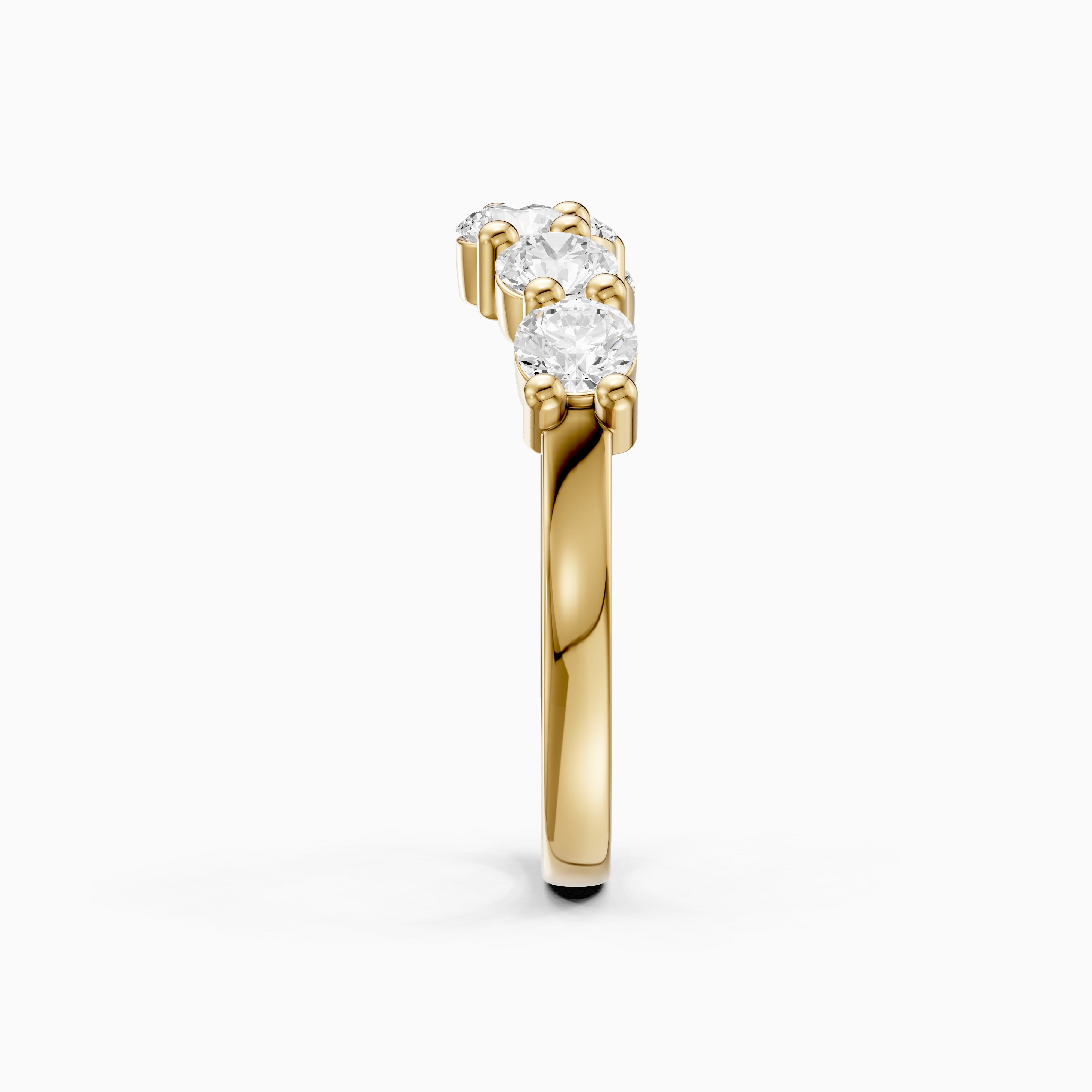 Nina Bold Setting Round Lab Diamond Curved Anniversary Band
