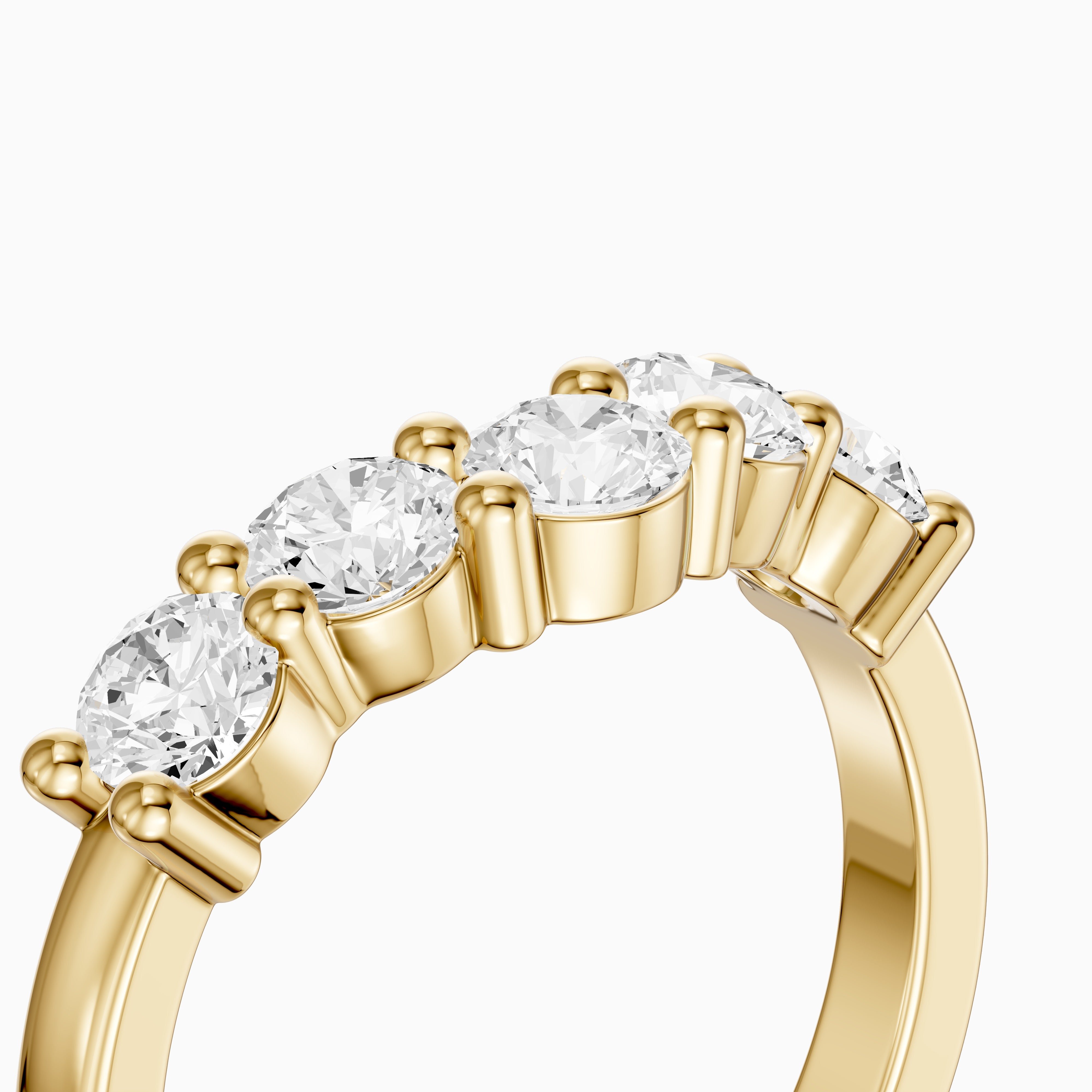 Nina Bold Setting Round Lab Diamond Curved Anniversary Band