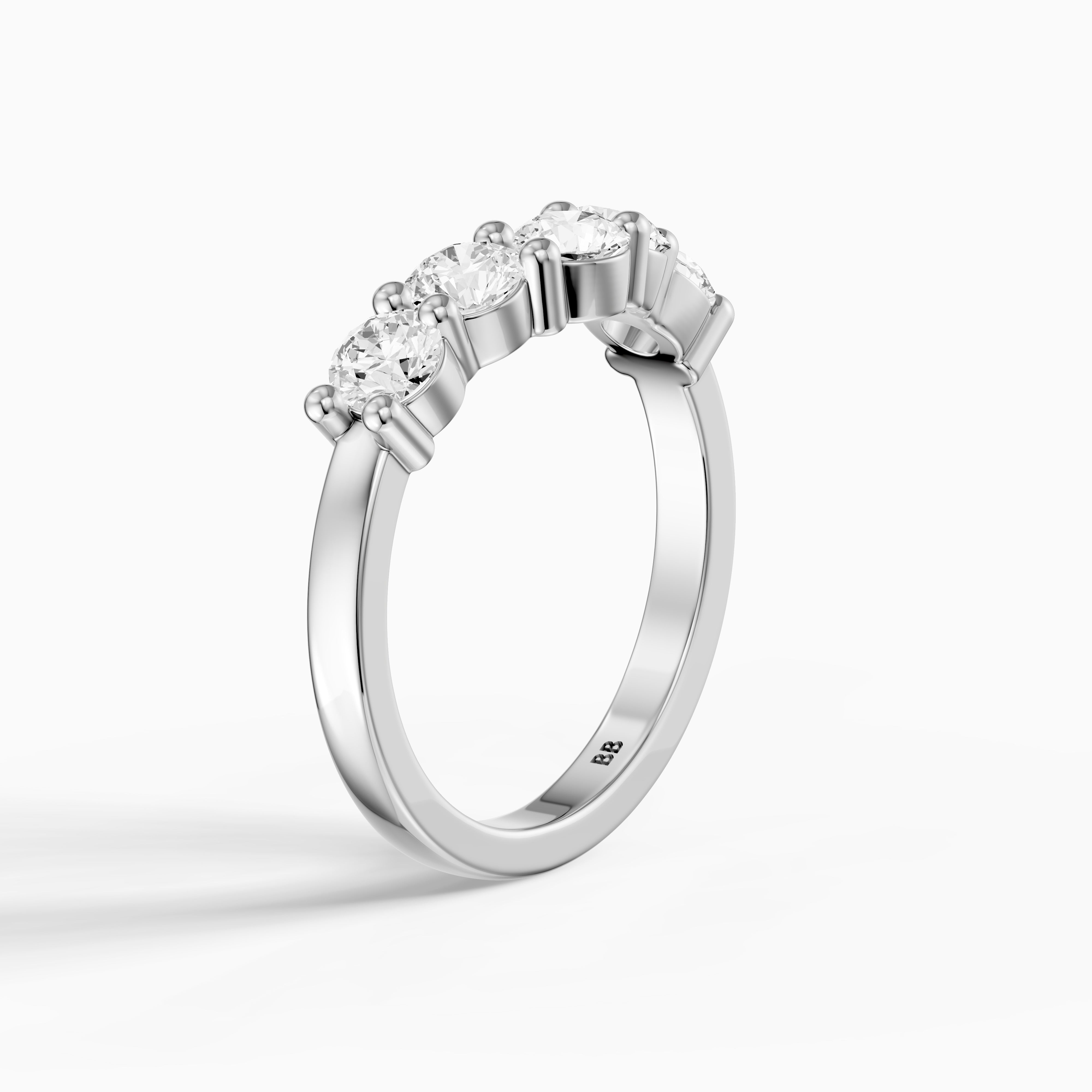 Nina Bold Setting Round Lab Diamond Curved Anniversary Band