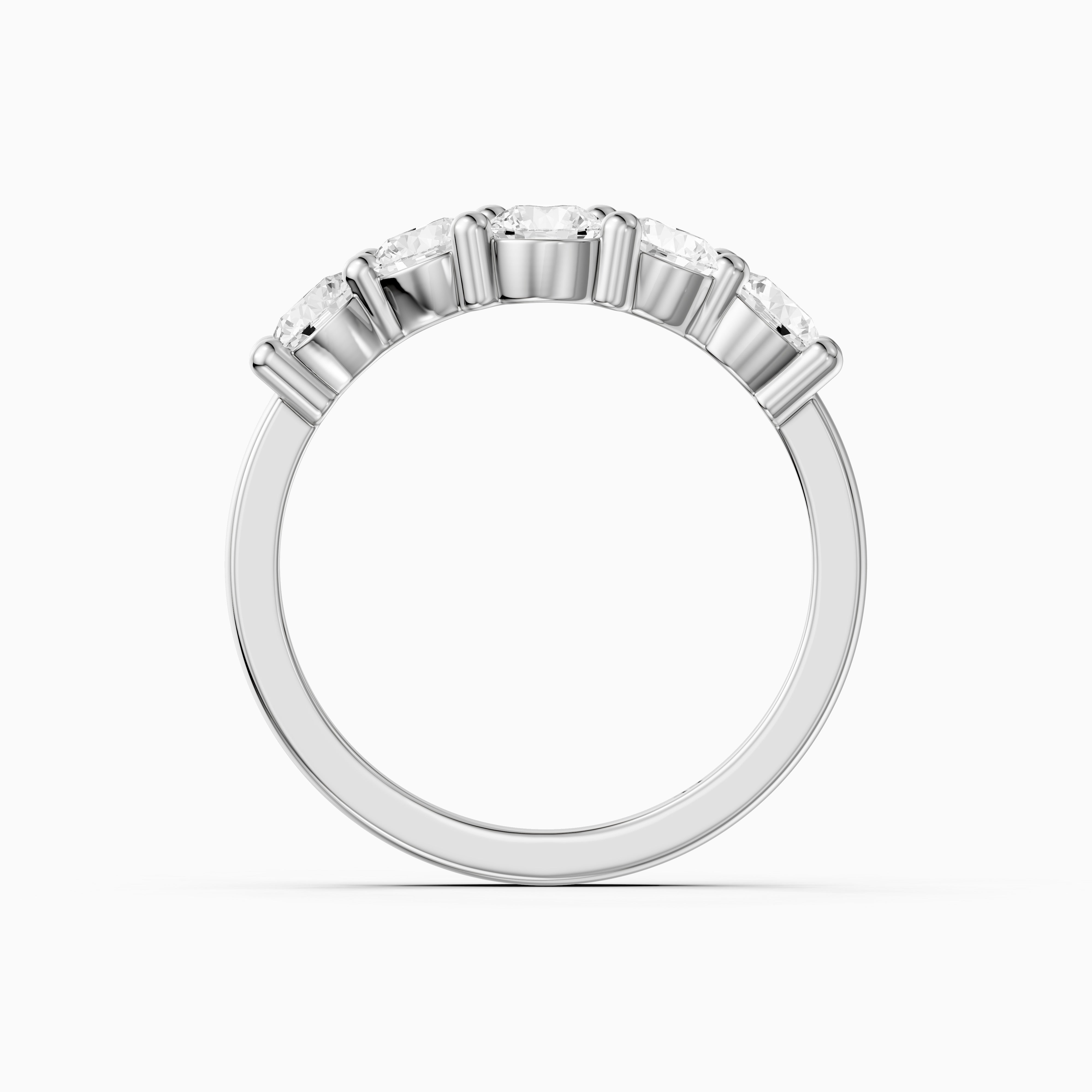 Nina Bold Setting Round Lab Diamond Curved Anniversary Band