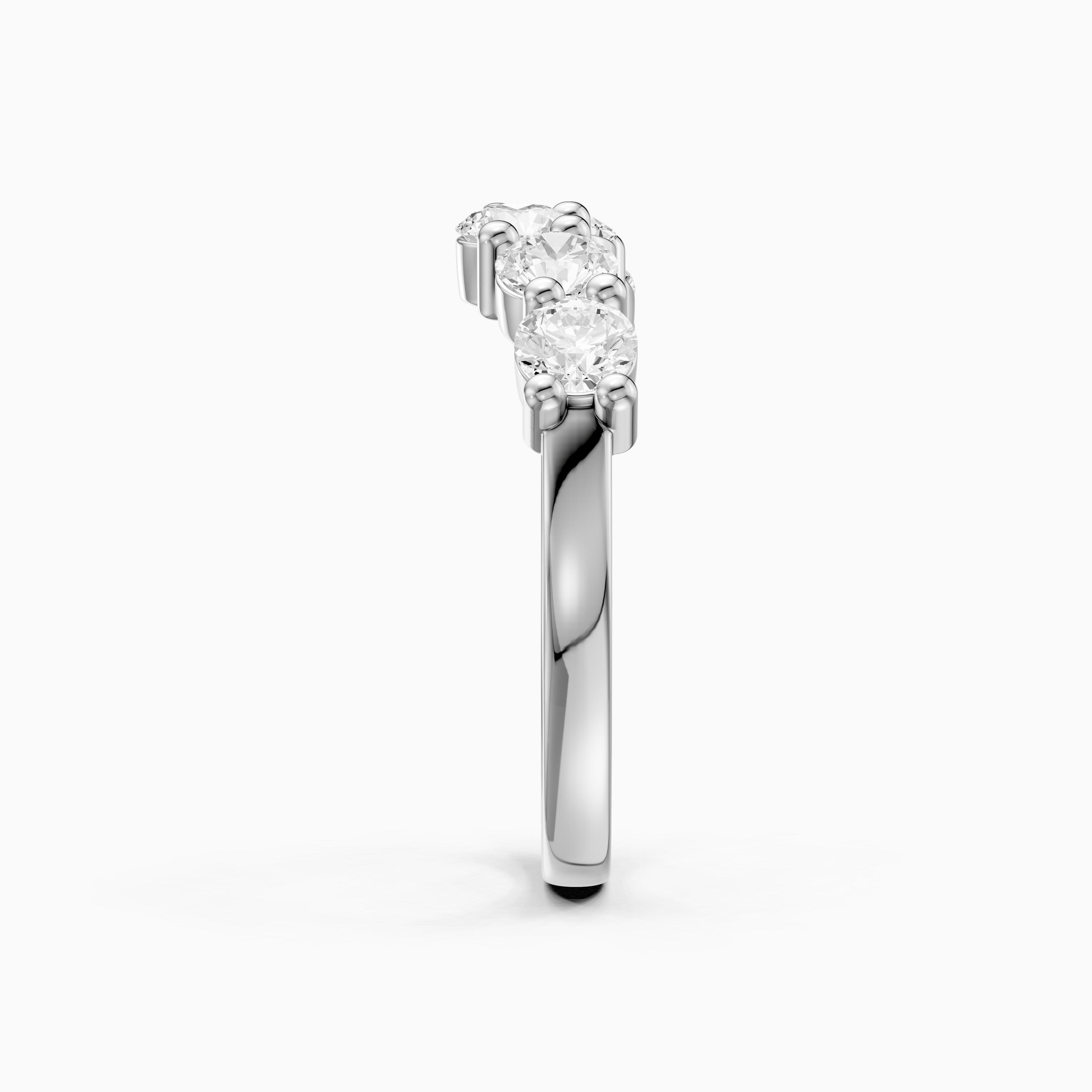 Nina Bold Setting Round Lab Diamond Curved Anniversary Band