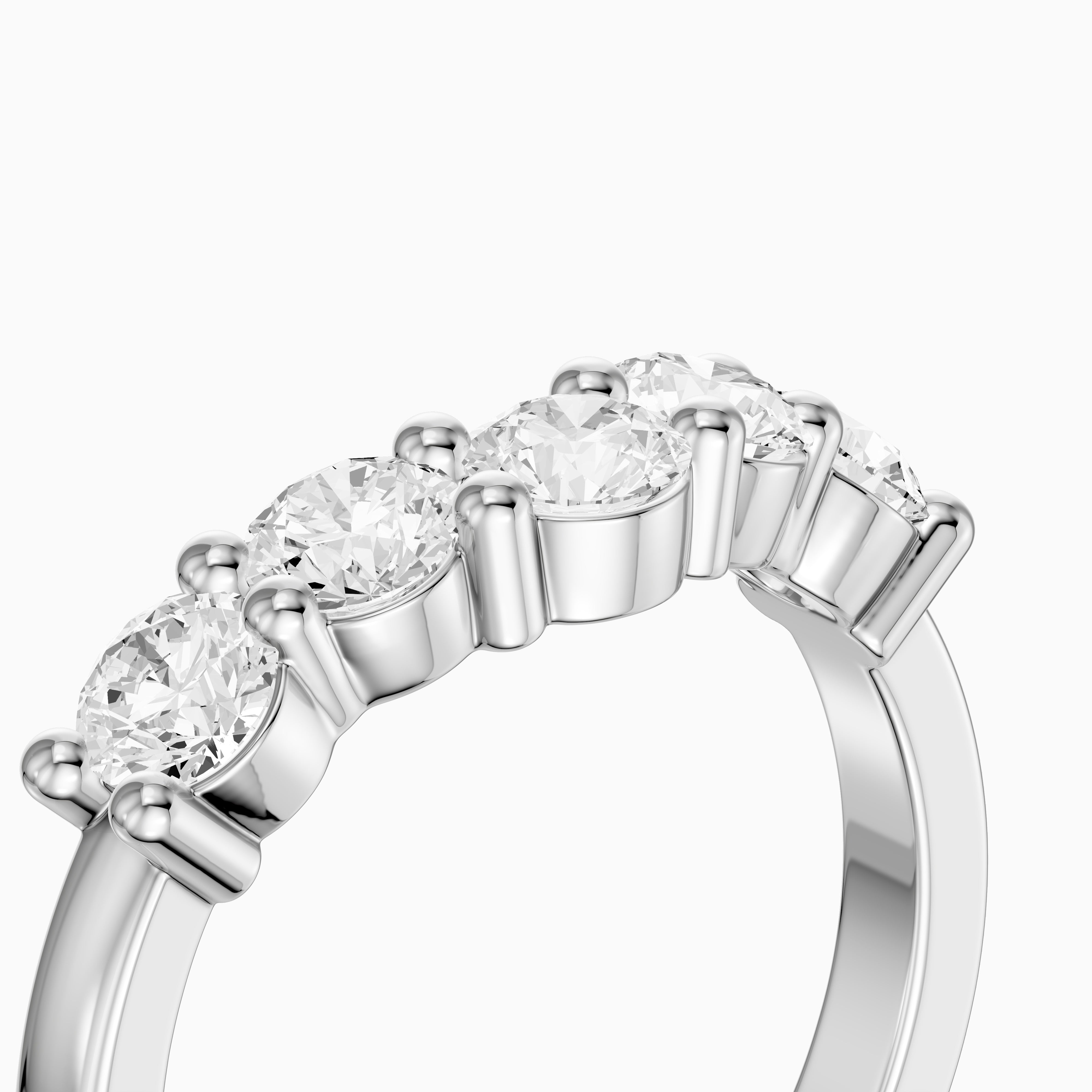 Nina Bold Setting Round Lab Diamond Curved Anniversary Band