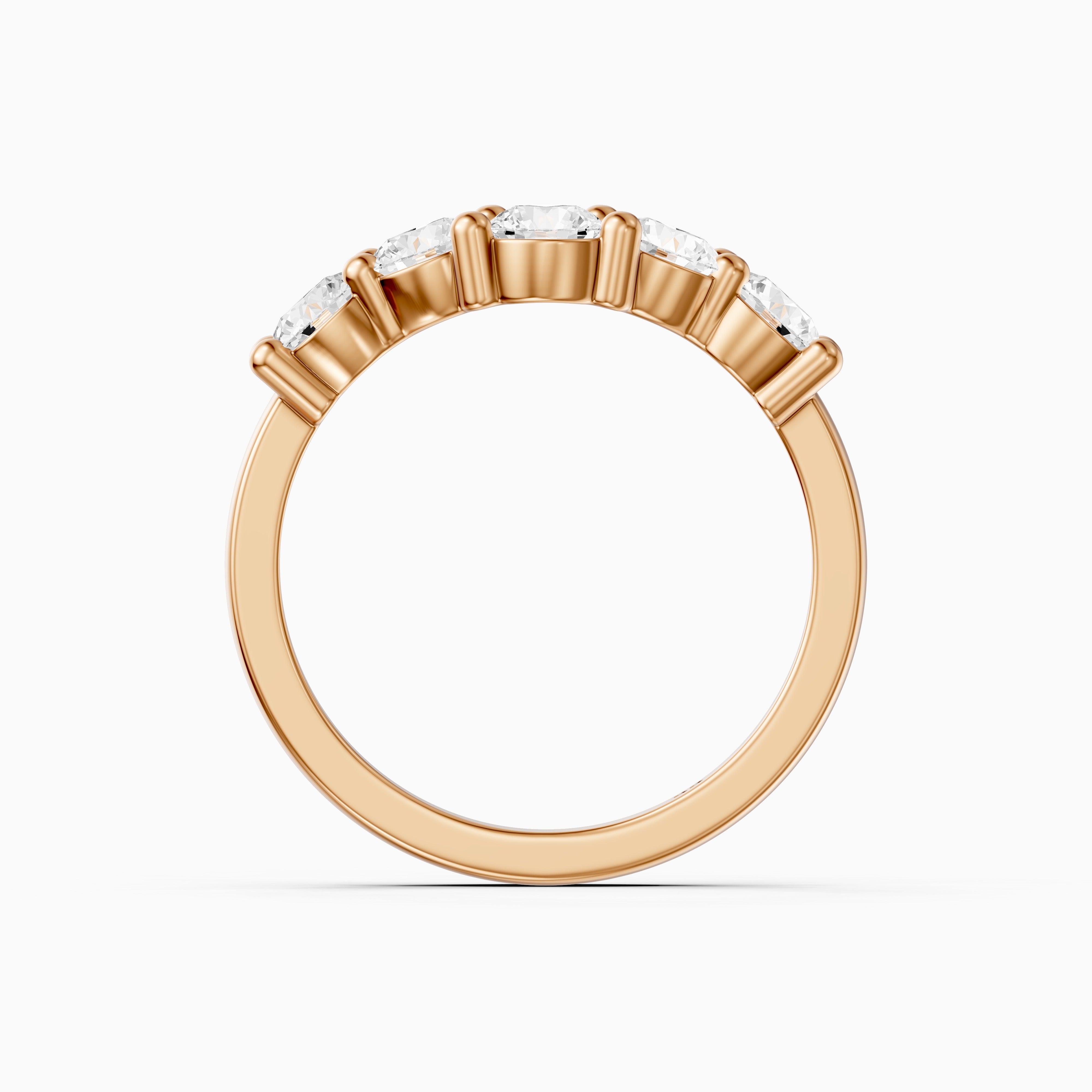 Nina Bold Setting Round Lab Diamond Curved Anniversary Band