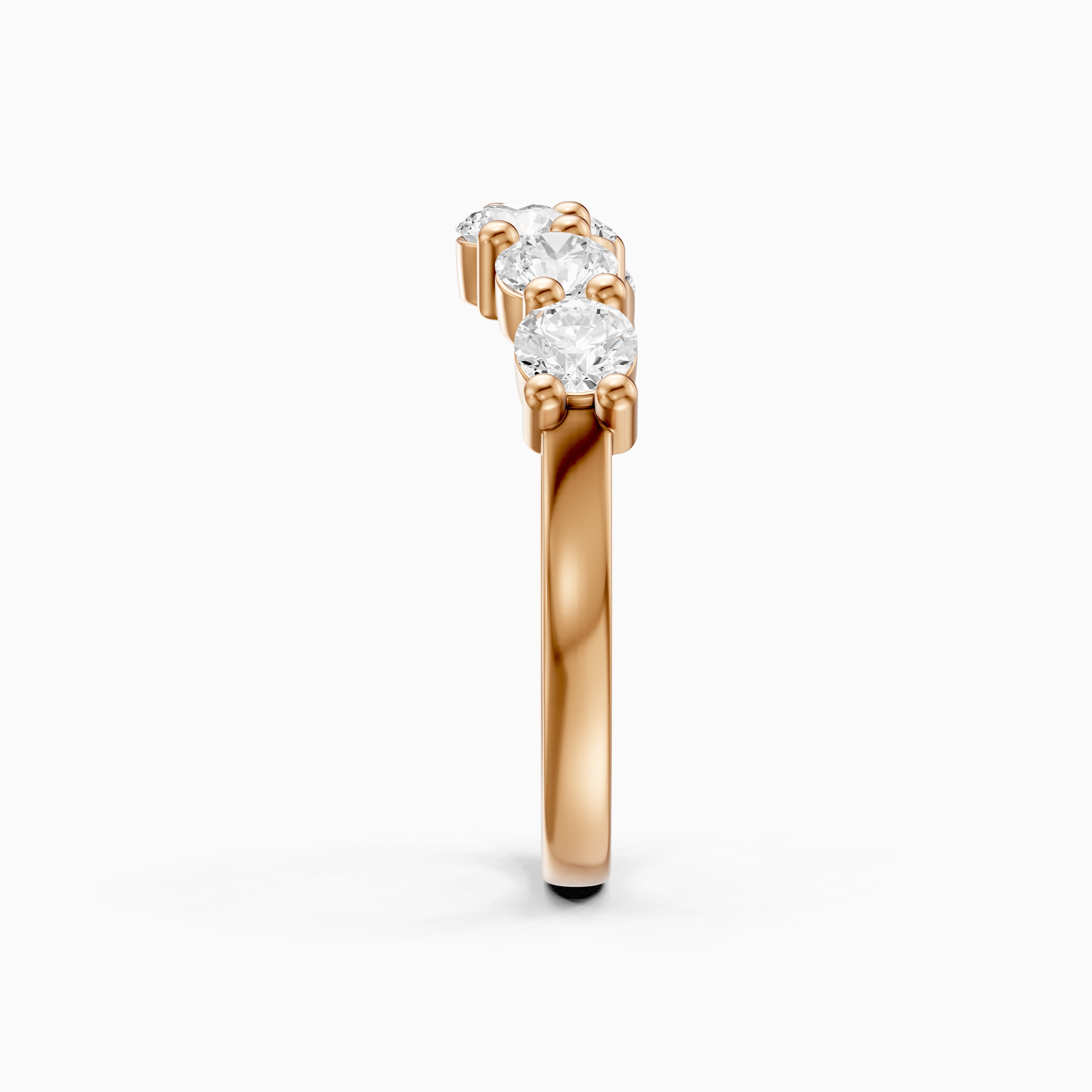 Nina Bold Setting Round Lab Diamond Curved Anniversary Band