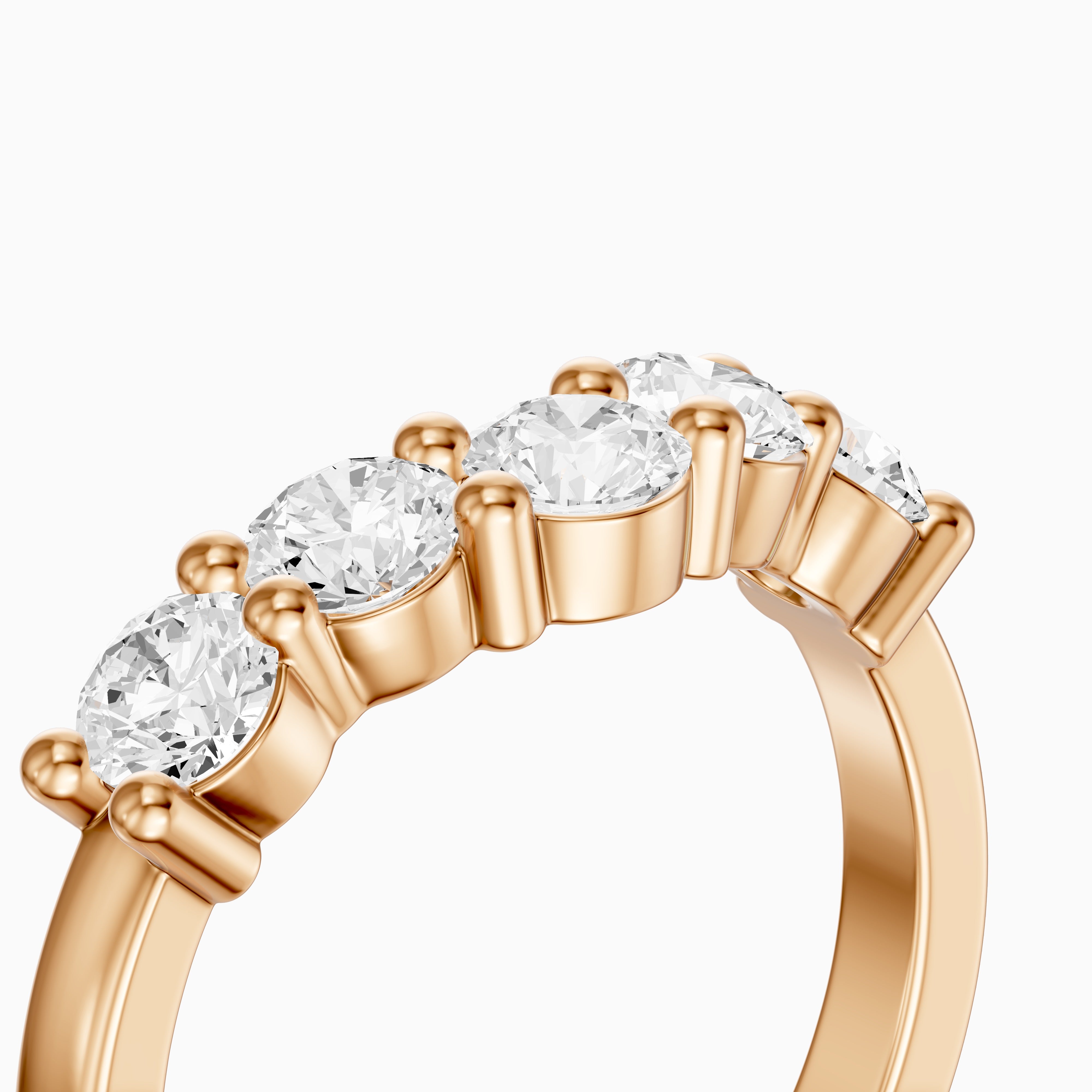 Nina Bold Setting Round Lab Diamond Curved Anniversary Band