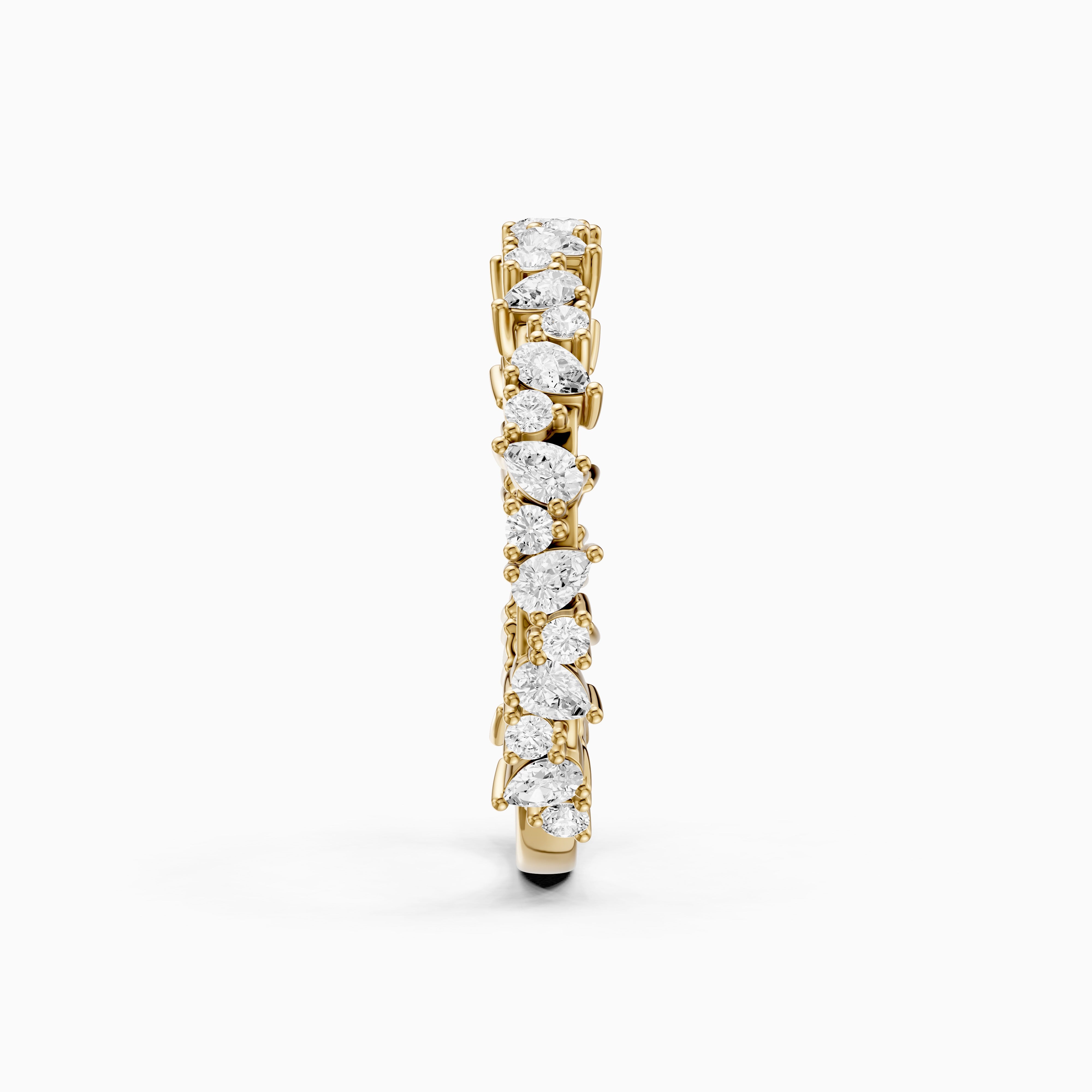 Lena Pear and Round Lab Grown Diamond Three Quarter Wedding Band