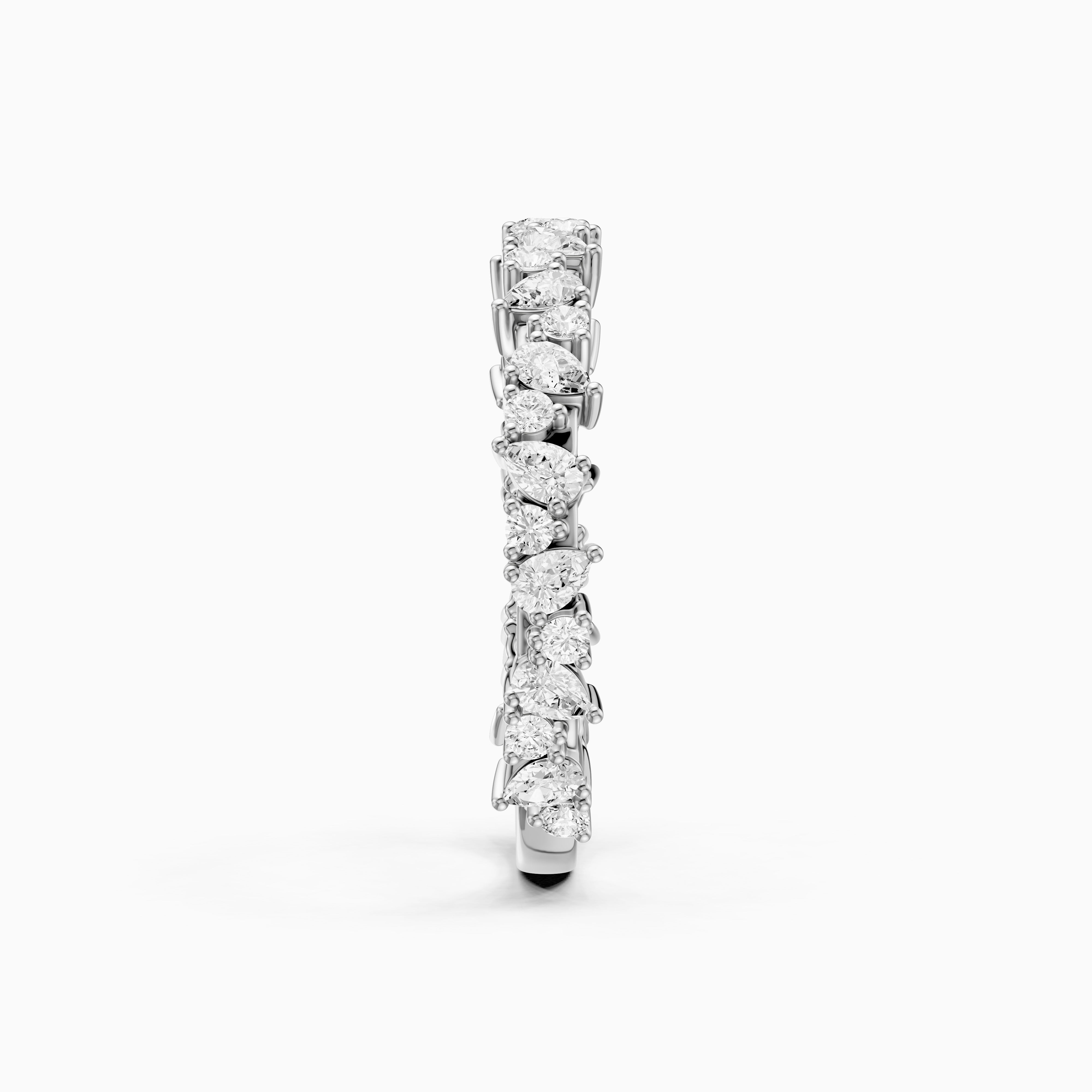 Lena Pear and Round Lab Grown Diamond Three Quarter Wedding Band