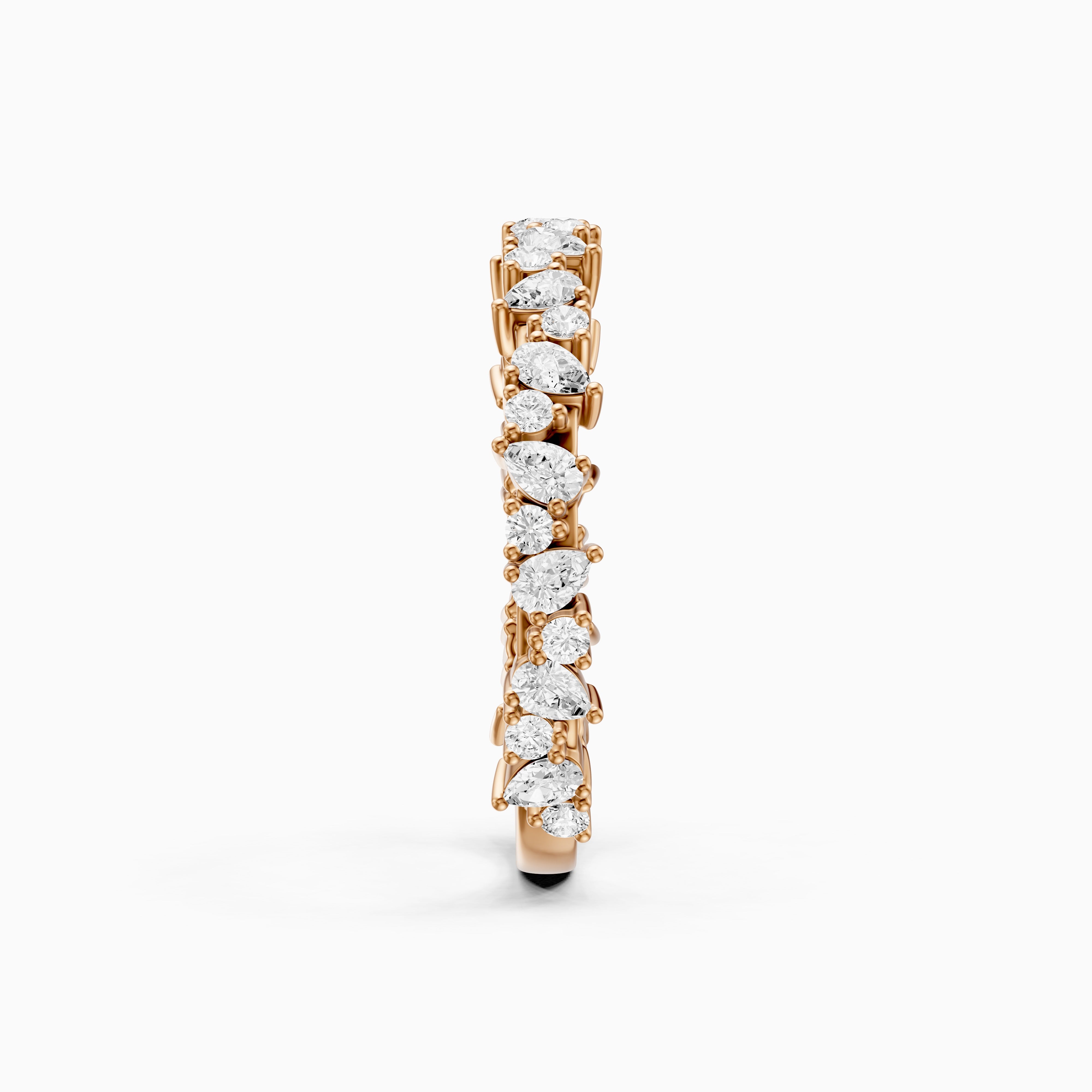 Lena Pear and Round Lab Grown Diamond Three Quarter Wedding Band