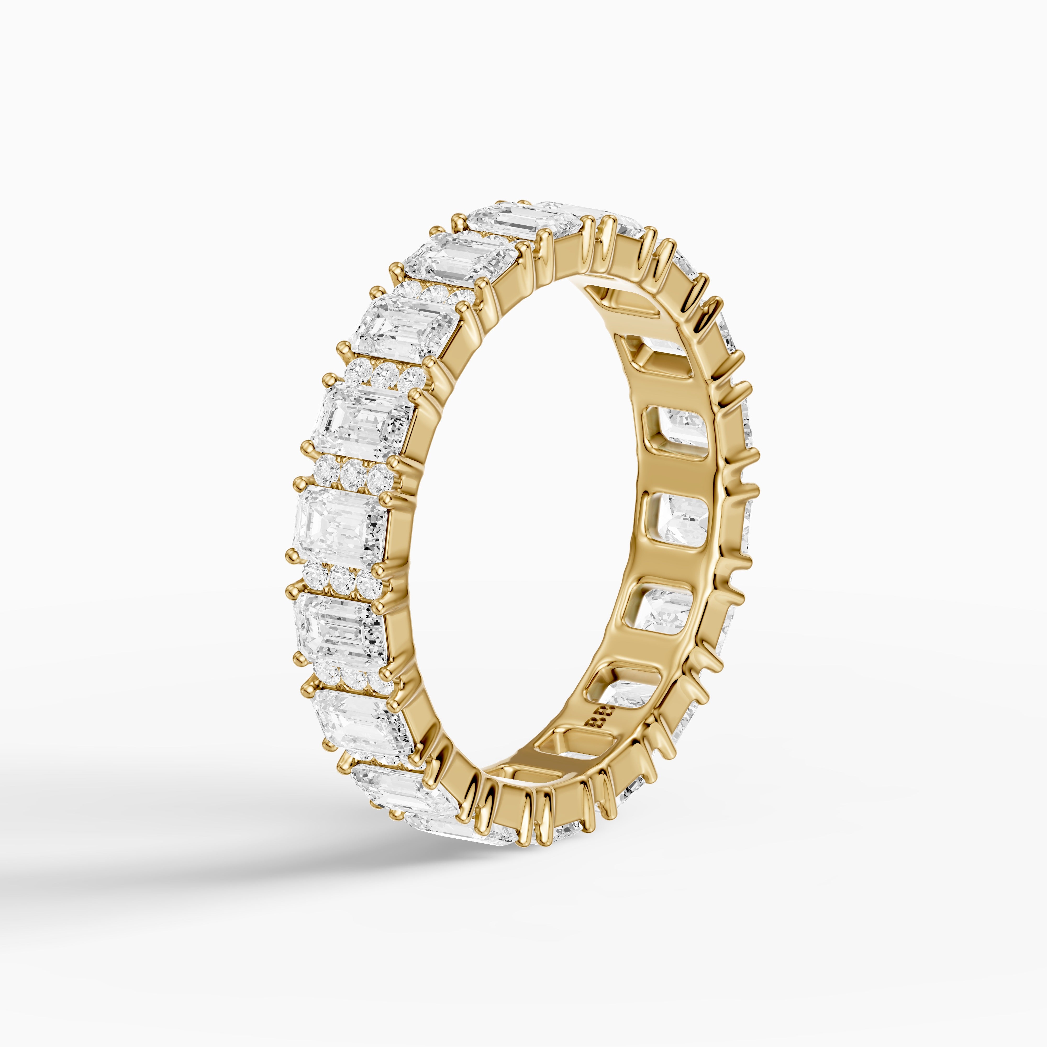 Esme Emerald Cut Lab Grown Diamond Halo Full Eternity Band Ring