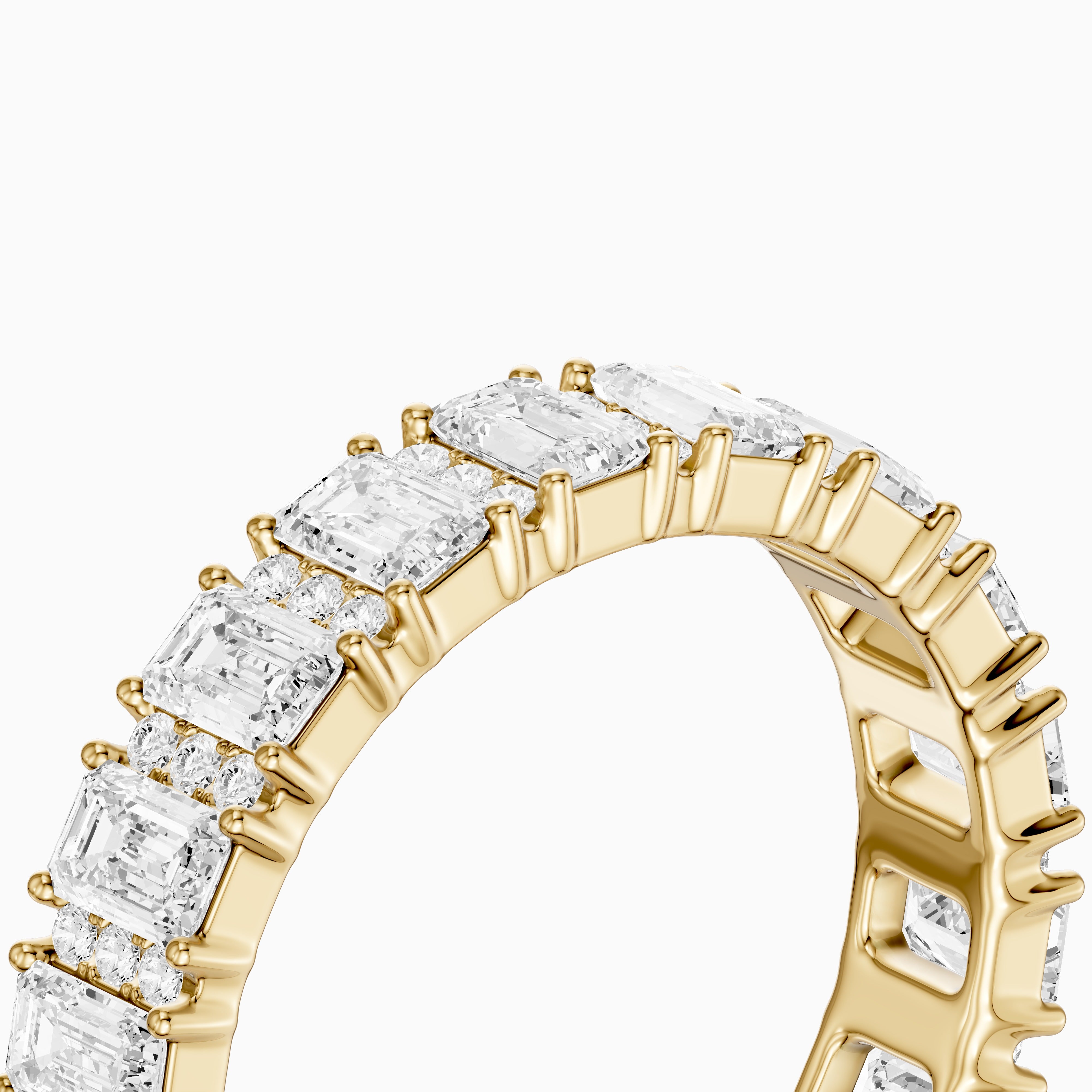 Esme Emerald Cut Lab Grown Diamond Halo Full Eternity Band Ring