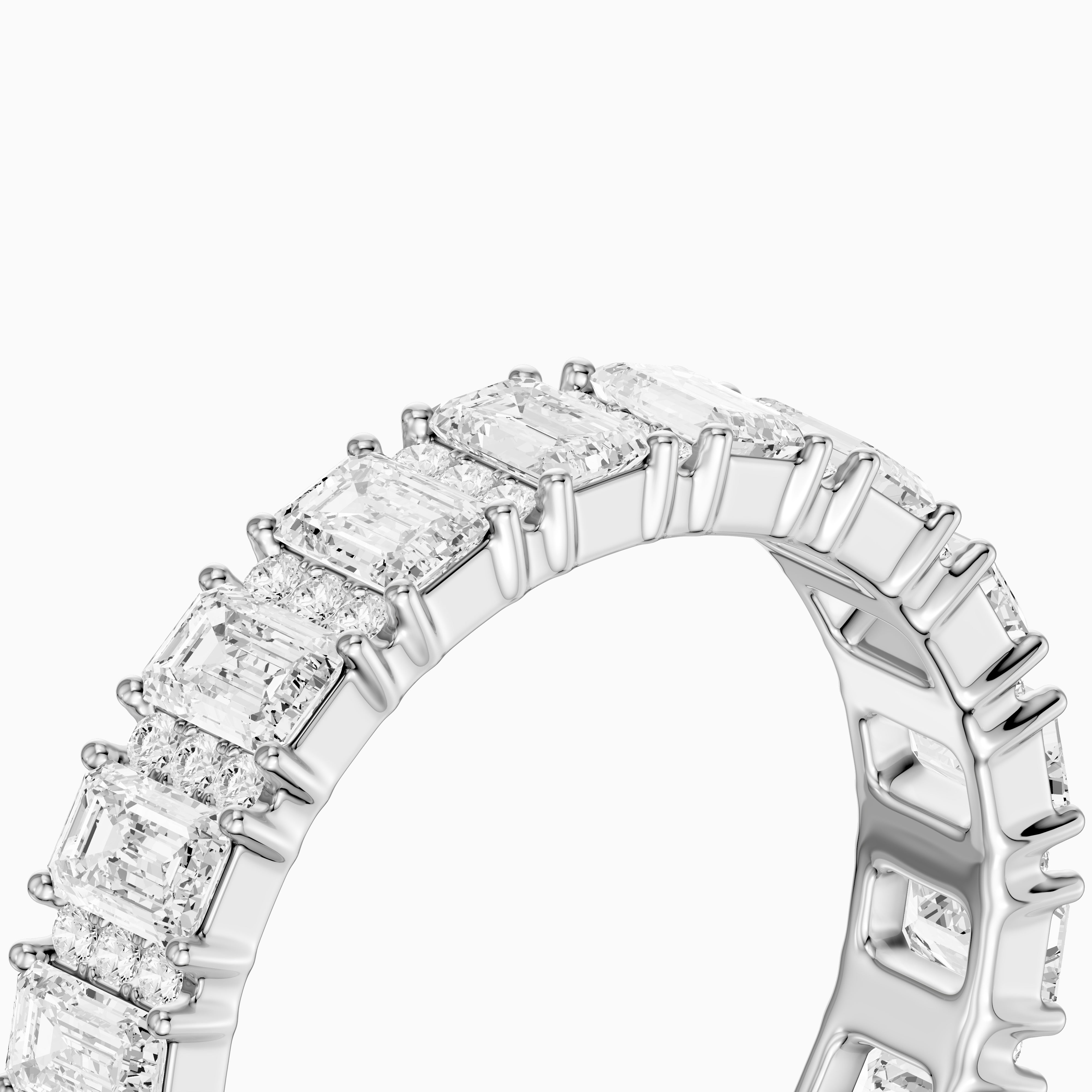 Esme Emerald Cut Lab Grown Diamond Halo Full Eternity Band Ring