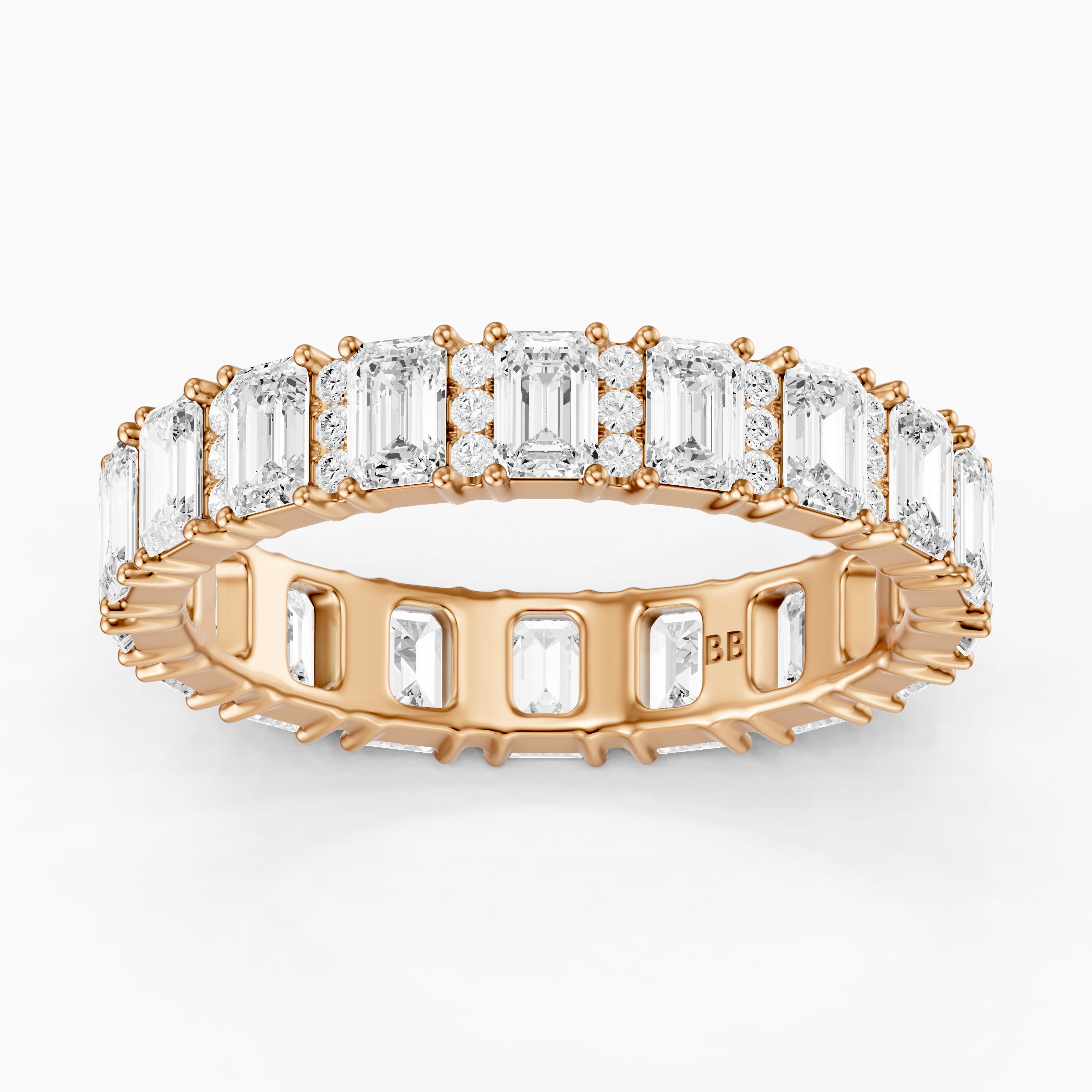 Esme Emerald Cut Lab Grown Diamond Halo Full Eternity Band Ring