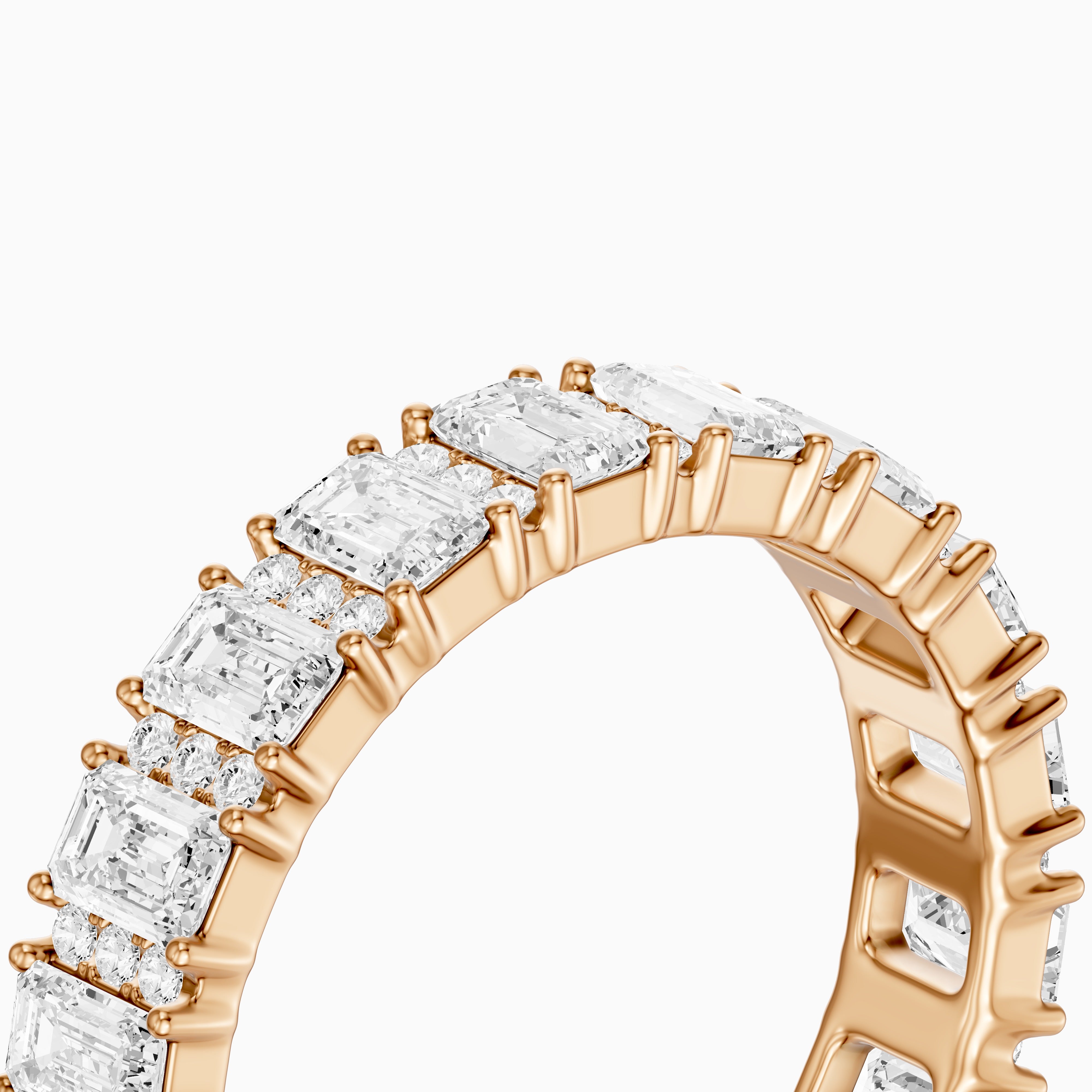 Esme Emerald Cut Lab Grown Diamond Halo Full Eternity Band Ring