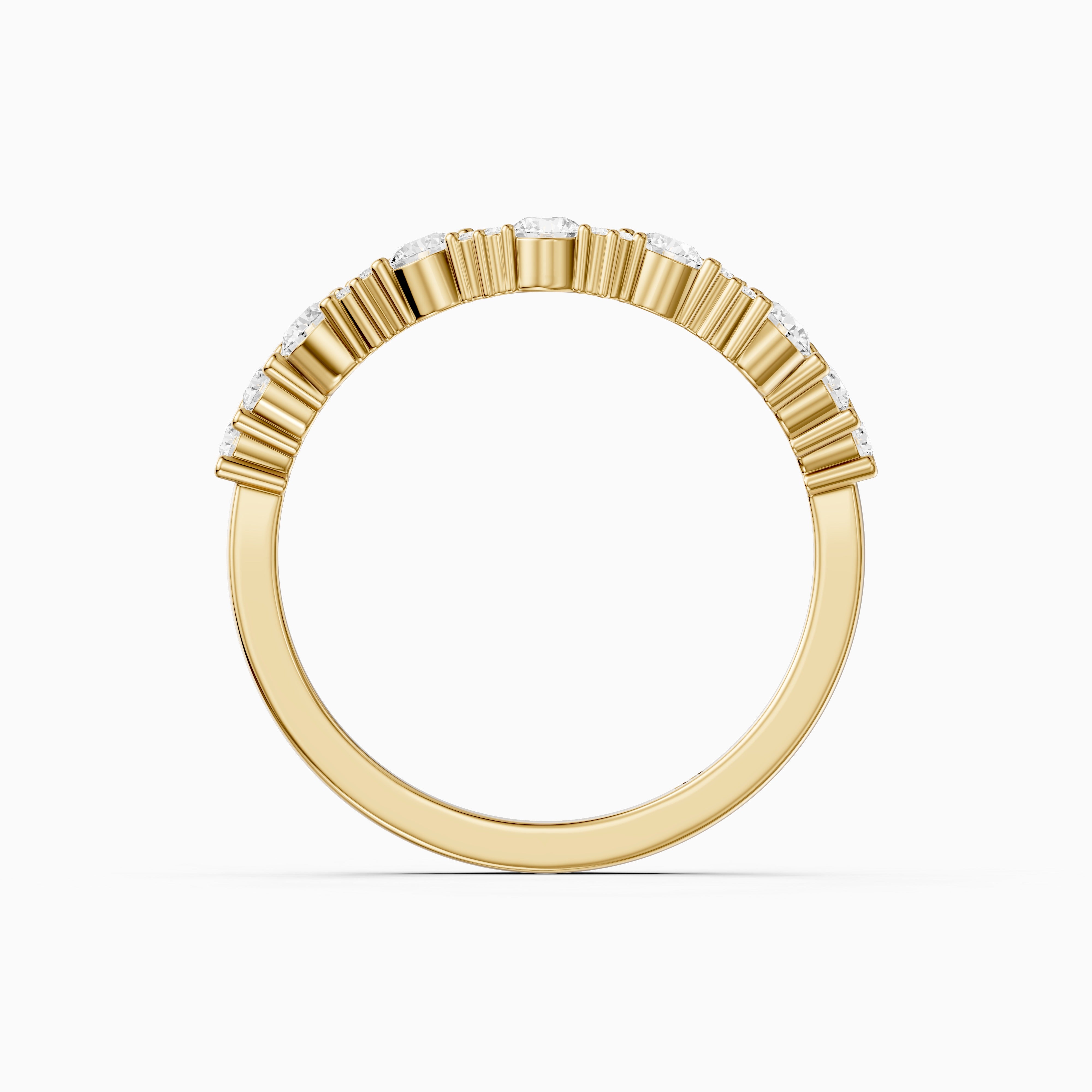 Cleo Cluster Style Round Shape Lab Grown Diamond Curved Band