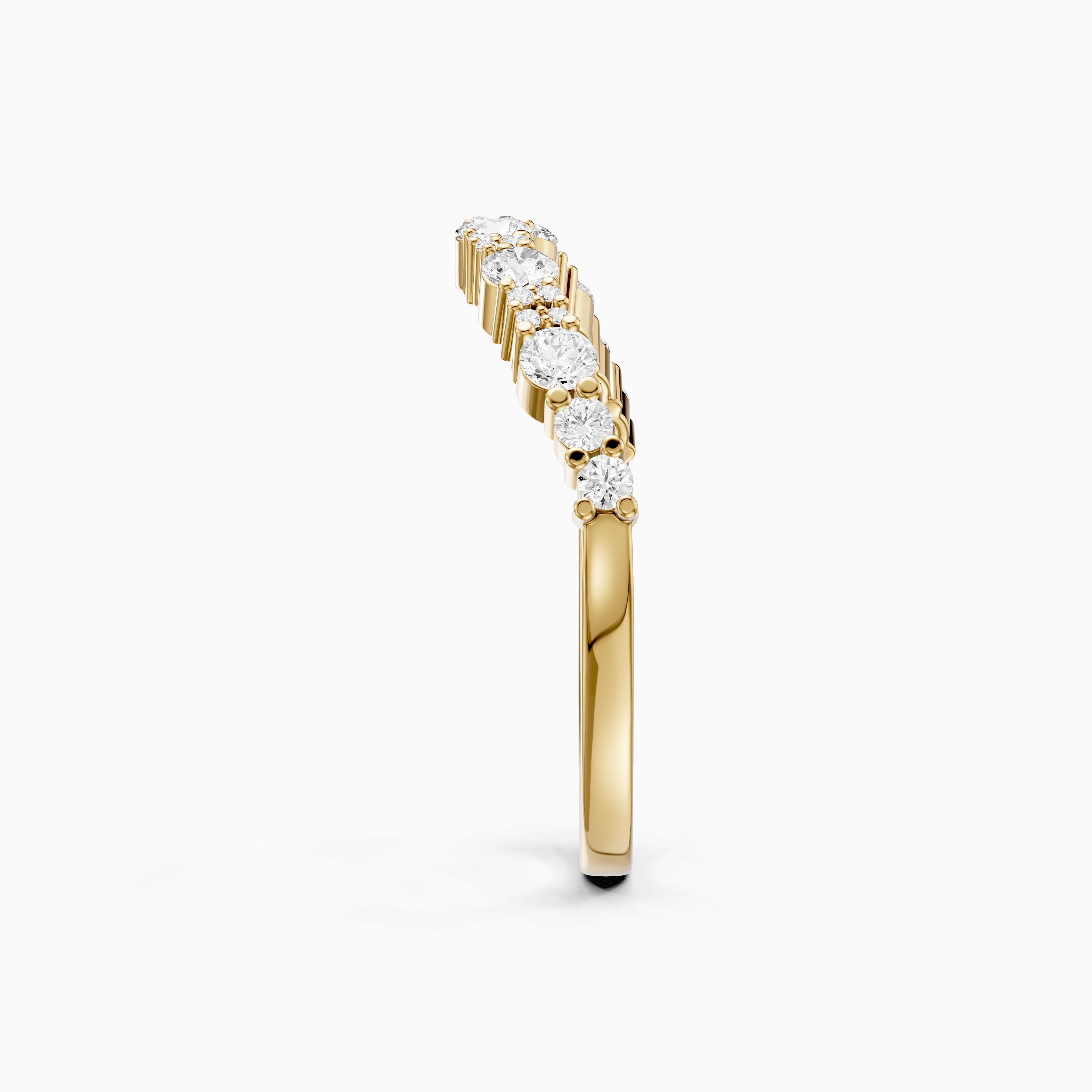 Cleo Cluster Style Round Shape Lab Grown Diamond Curved Band