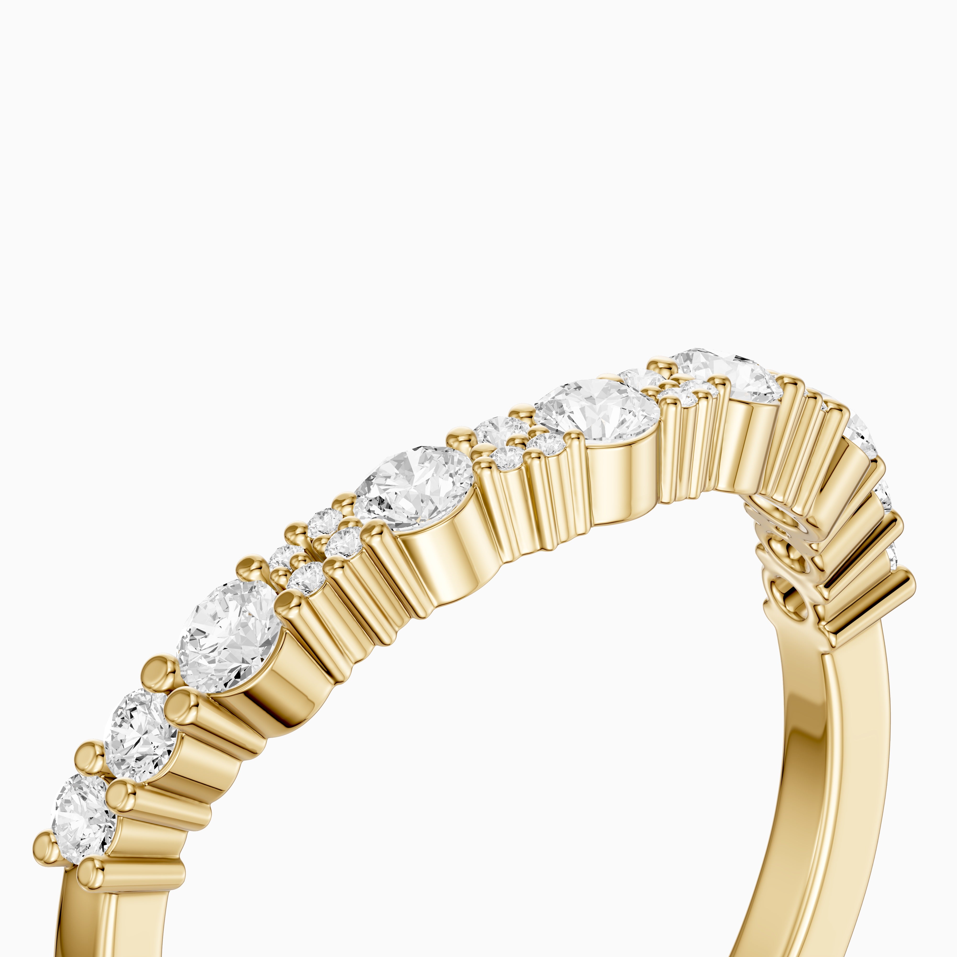 Cleo Cluster Style Round Shape Lab Grown Diamond Curved Band