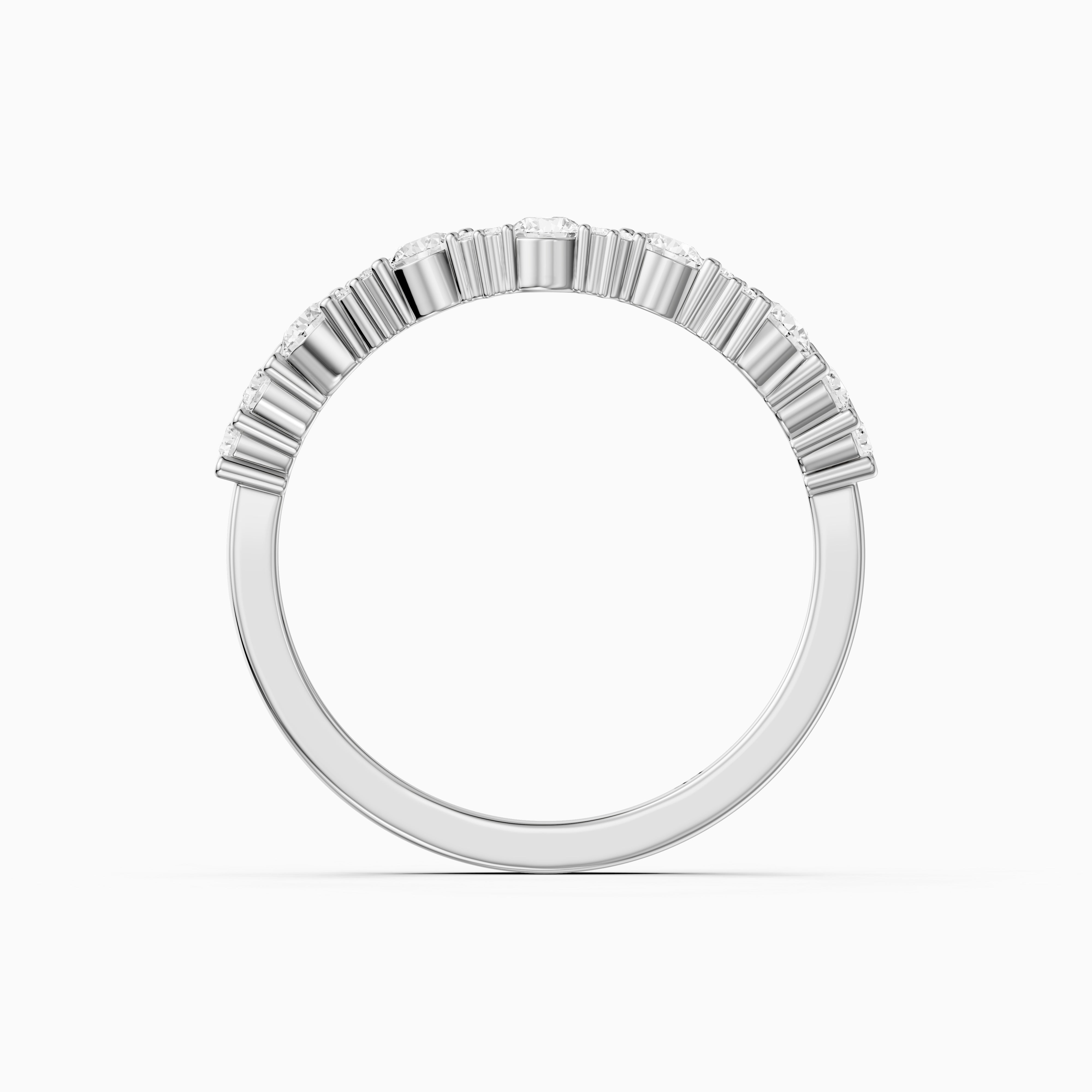 Cleo Cluster Style Round Shape Lab Grown Diamond Curved Band