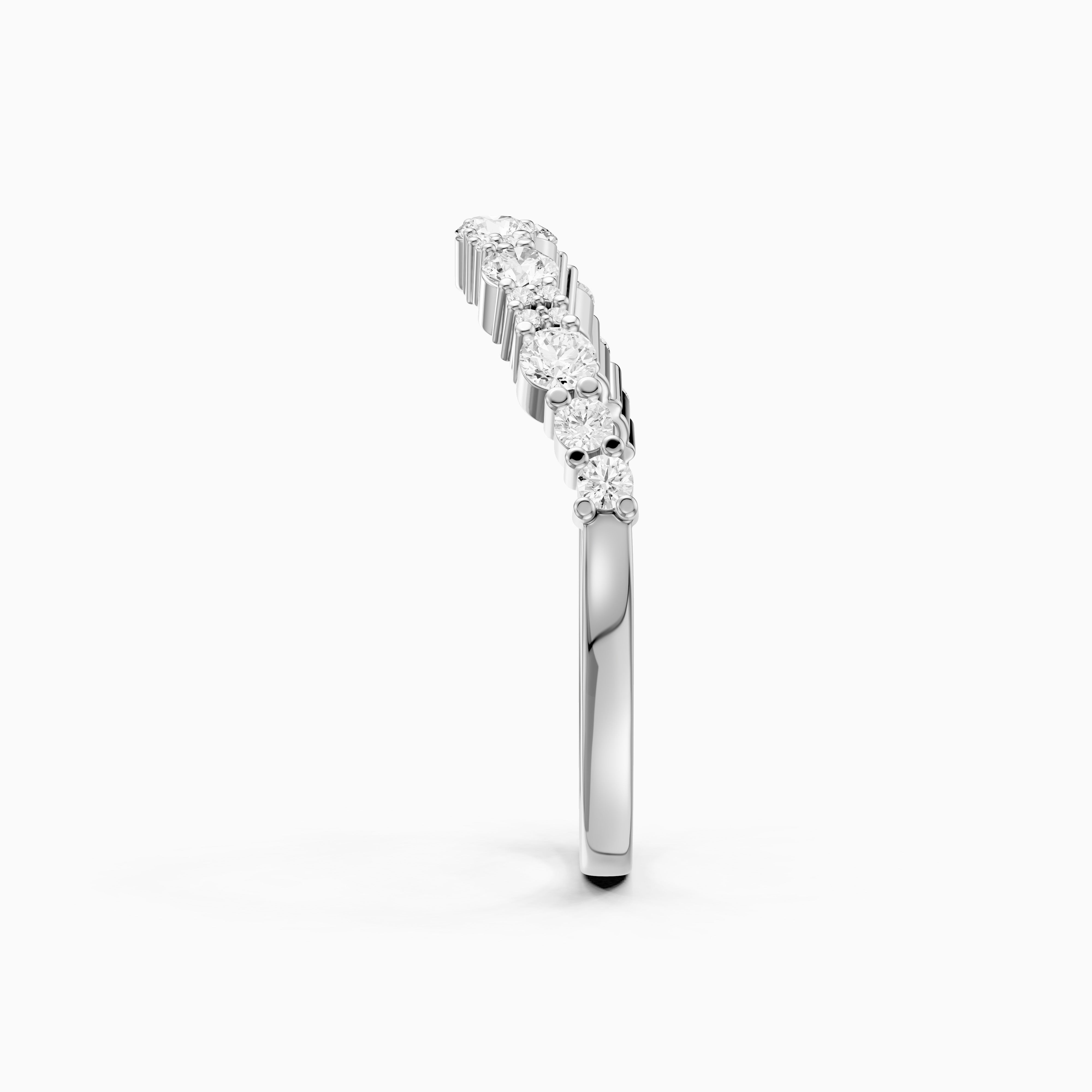 Cleo Cluster Style Round Shape Lab Grown Diamond Curved Band