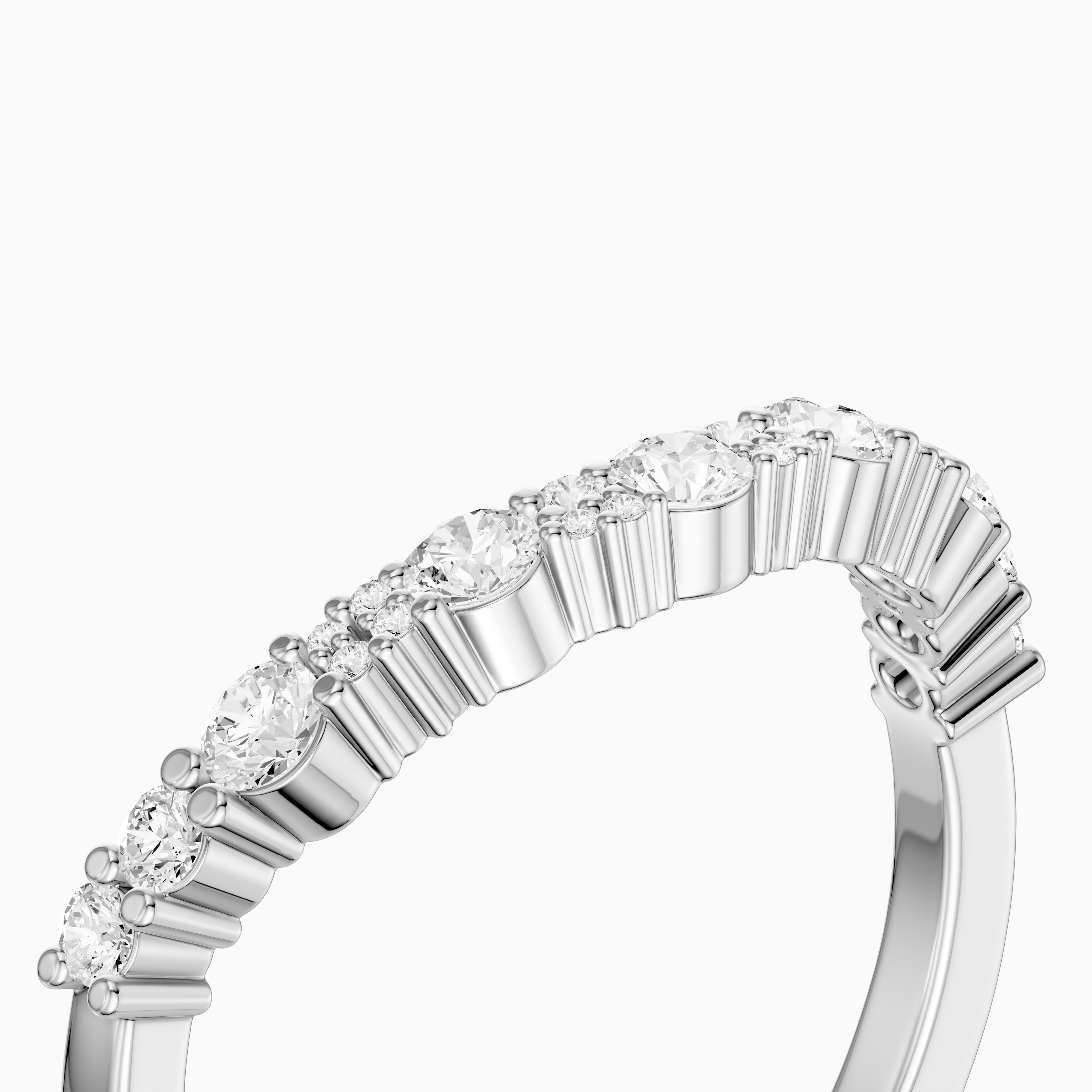 Cleo Cluster Style Round Shape Lab Grown Diamond Curved Band