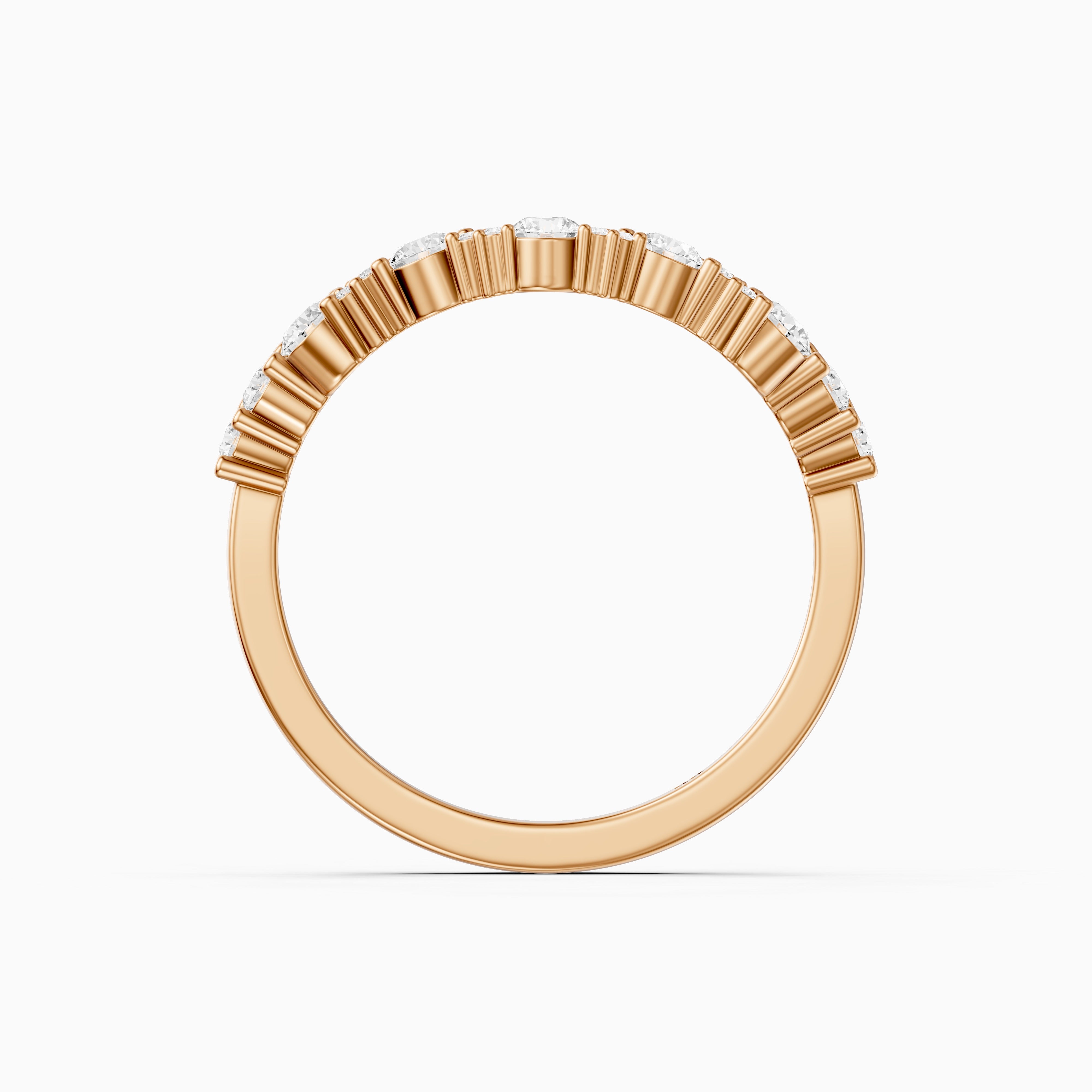 Cleo Cluster Style Round Shape Lab Grown Diamond Curved Band