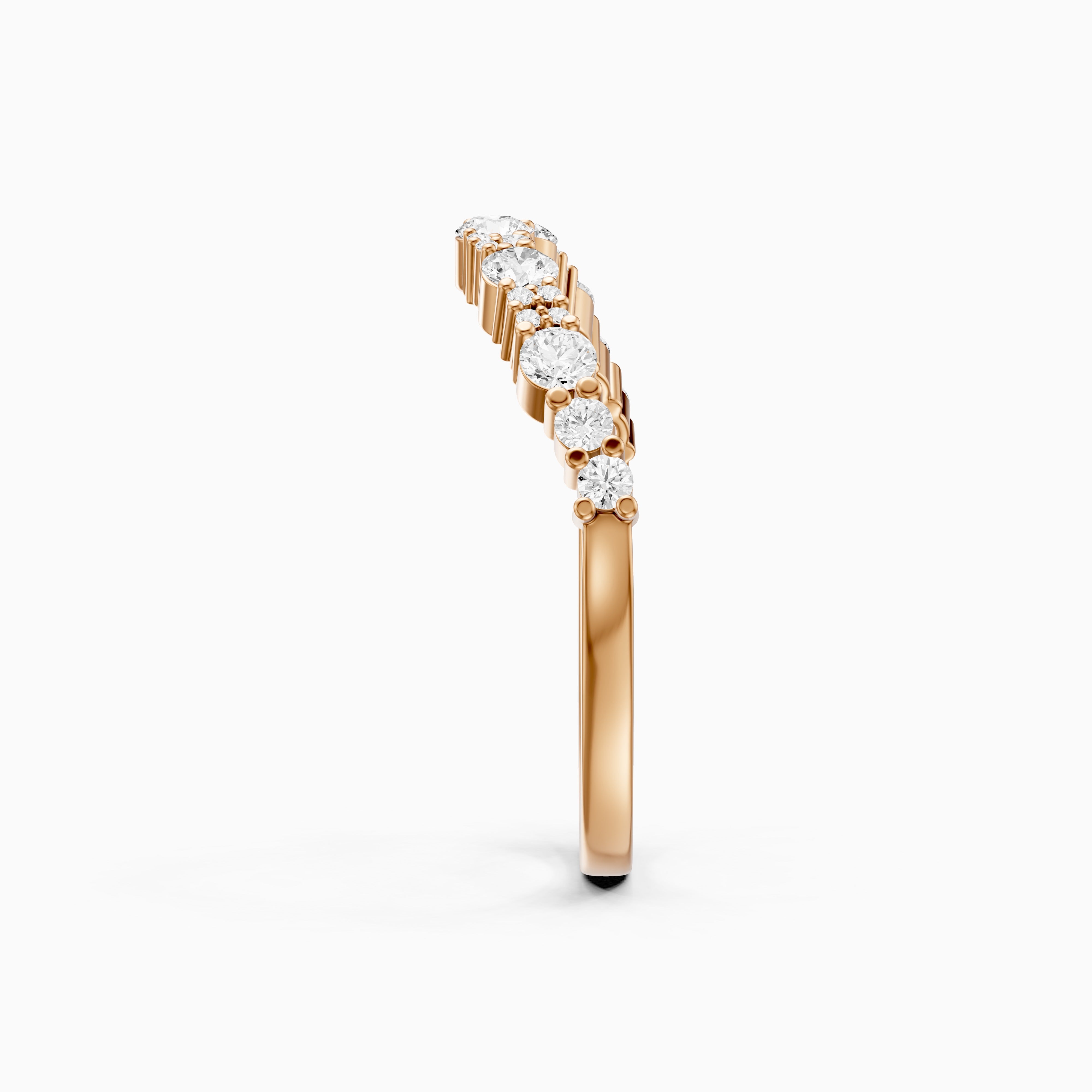 Cleo Cluster Style Round Shape Lab Grown Diamond Curved Band