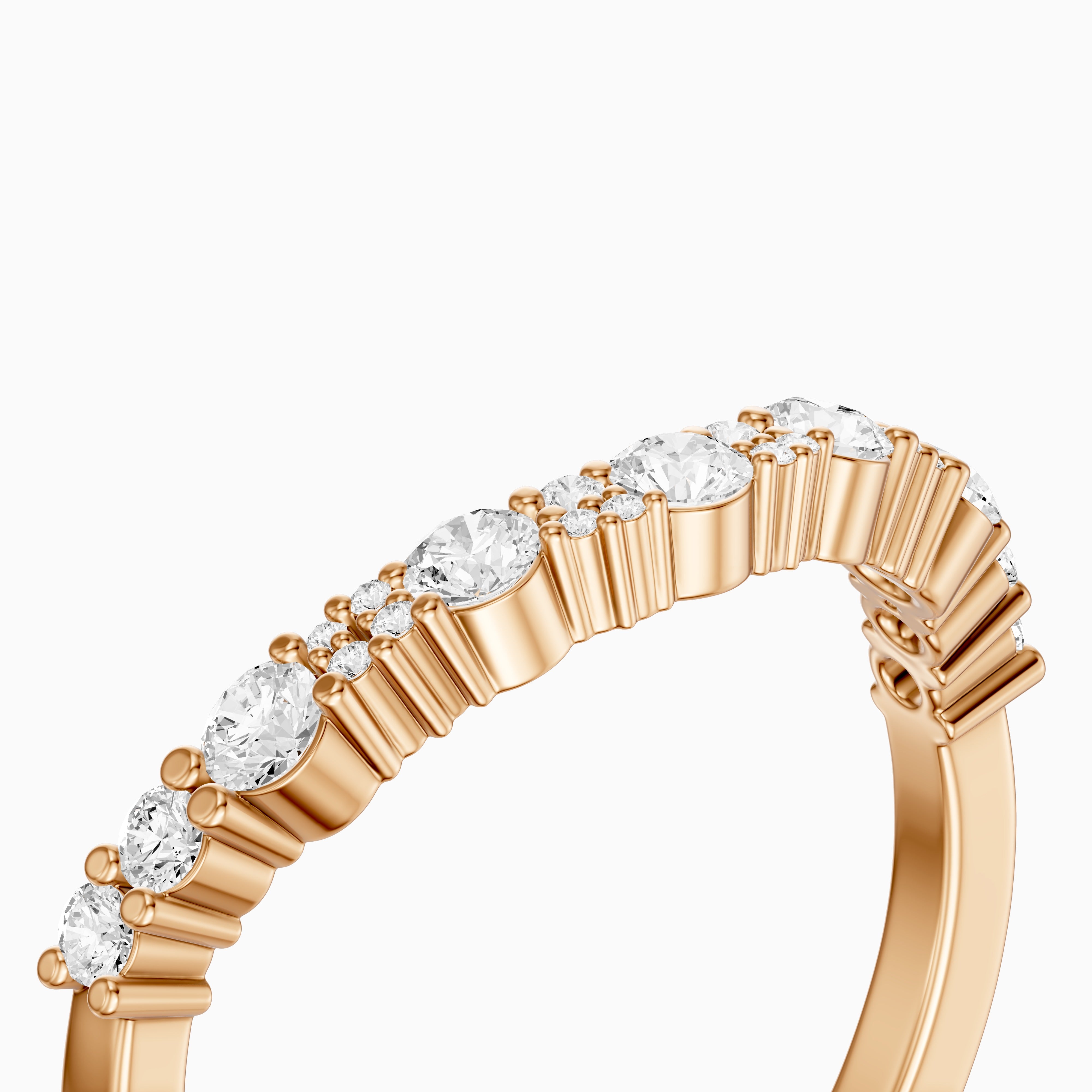 Cleo Cluster Style Round Shape Lab Grown Diamond Curved Band