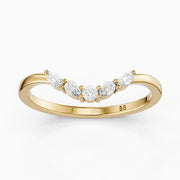 Gia Marquise, Pear and Round Lab Grown Diamond Curved Wedding Band