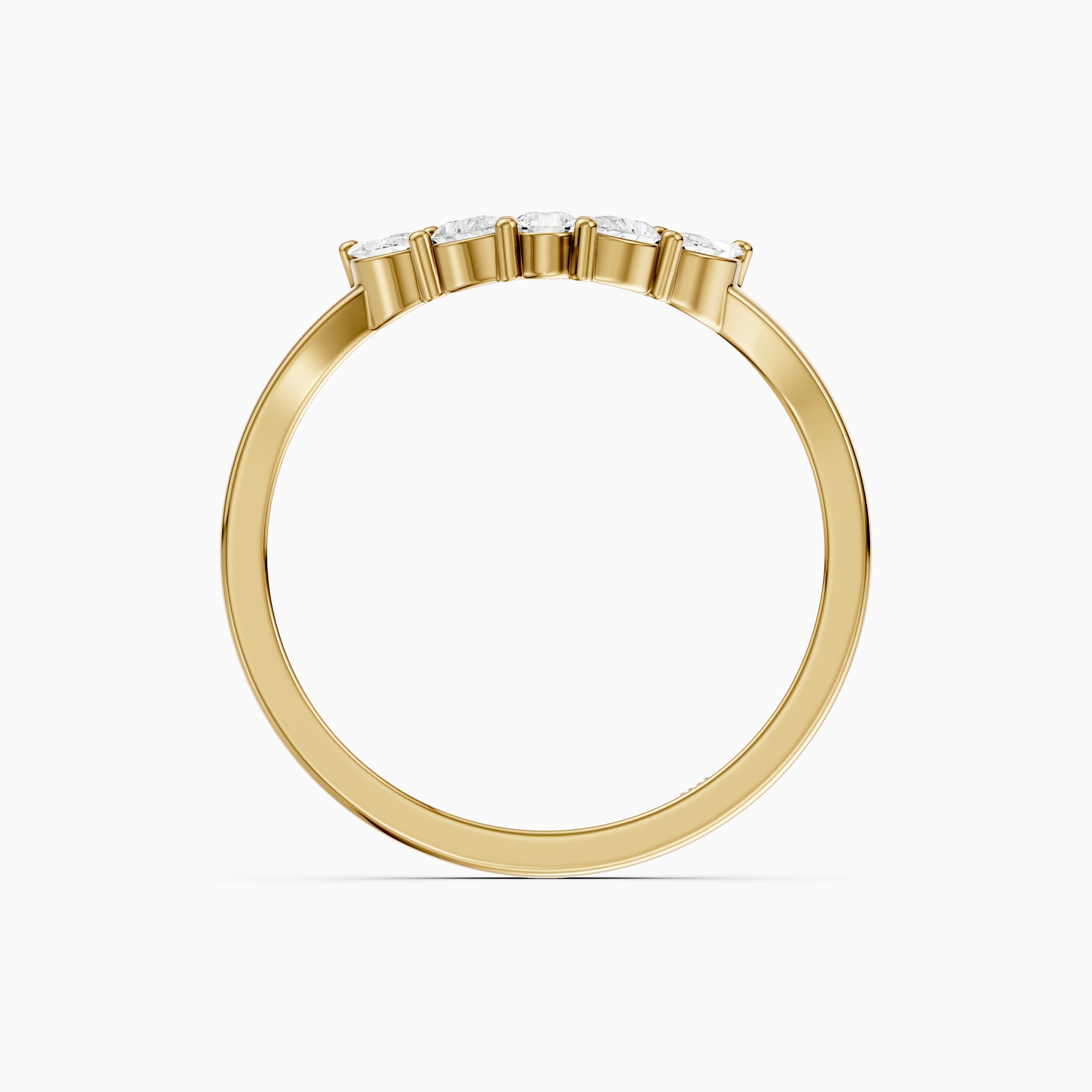 Gia Marquise, Pear and Round Lab Grown Diamond Curved Wedding Band
