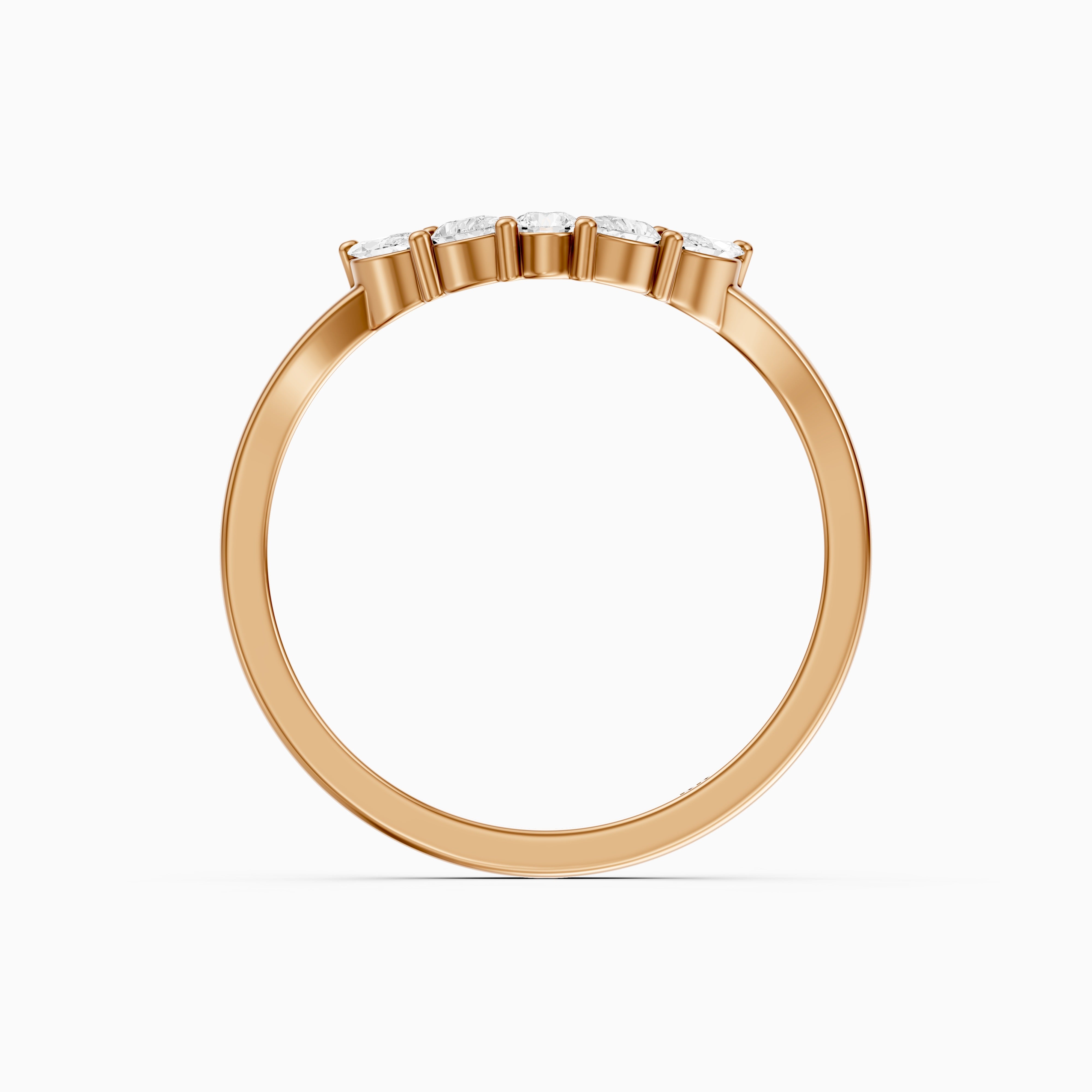 Gia Marquise, Pear and Round Lab Grown Diamond Curved Wedding Band