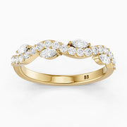 Etta Willow Winding Lab Grown Diamond Wedding Band with Marquise and Round