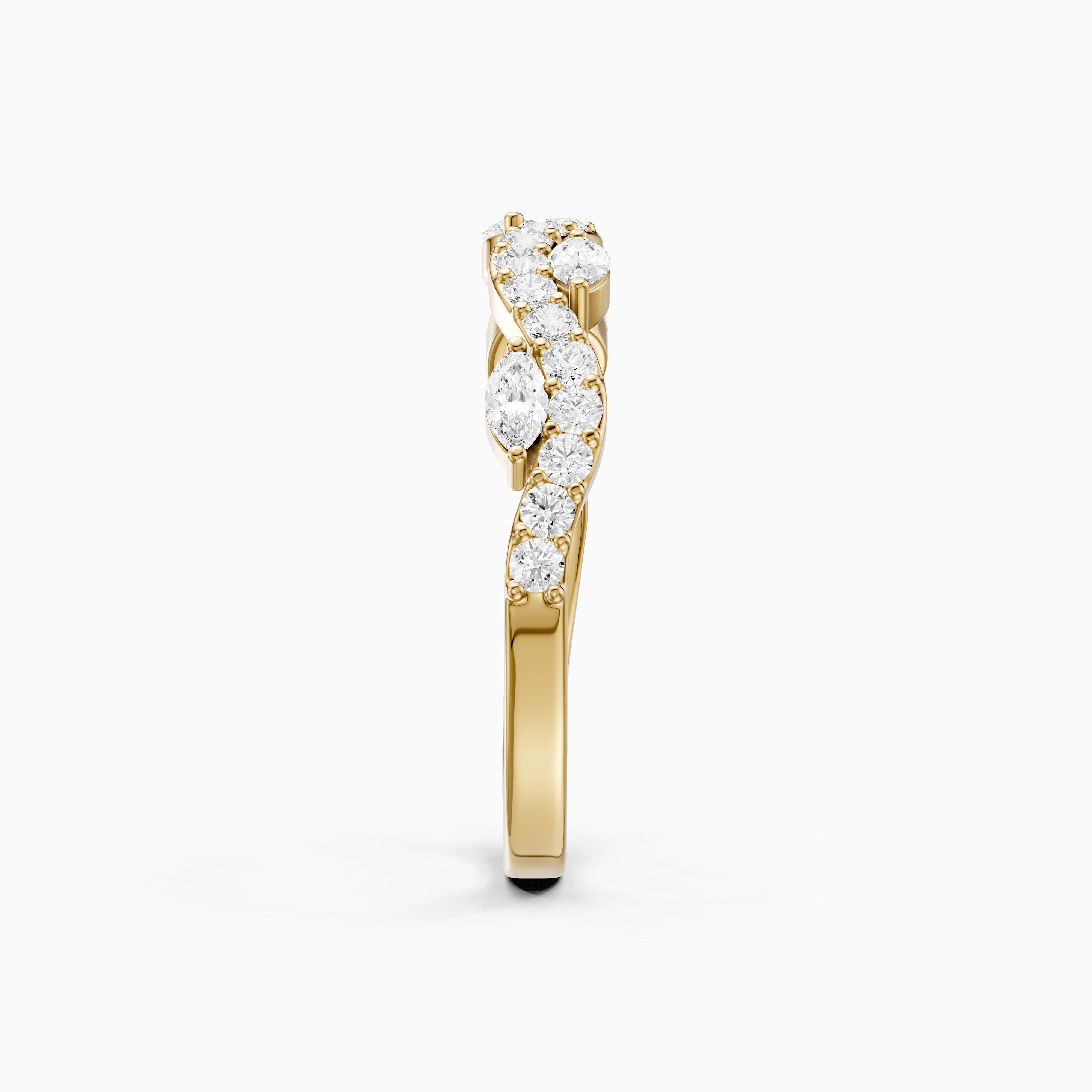 Etta Willow Winding Lab Grown Diamond Wedding Band with Marquise and Round