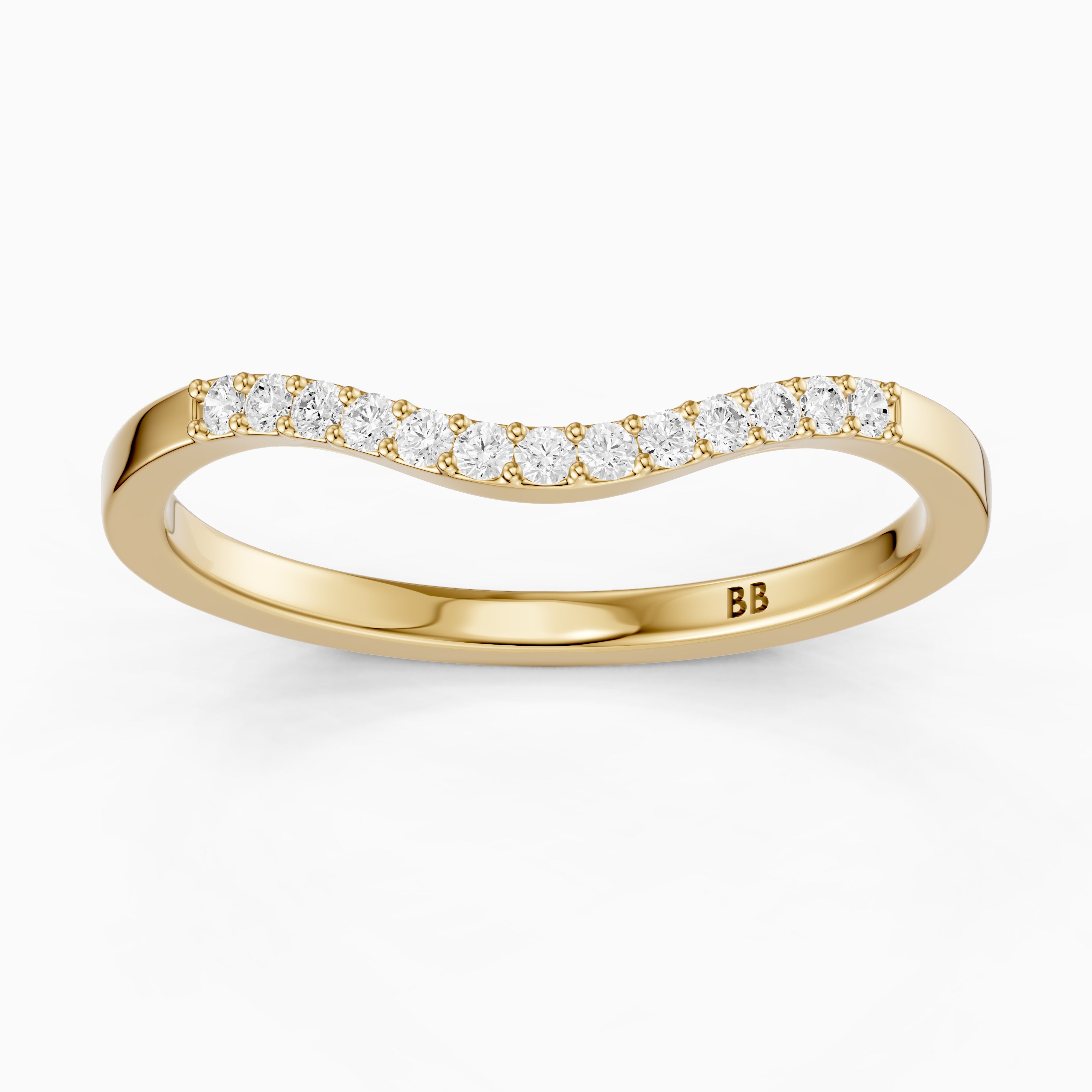 Amara Curved Round Lab Grown Diamond Stackable Band