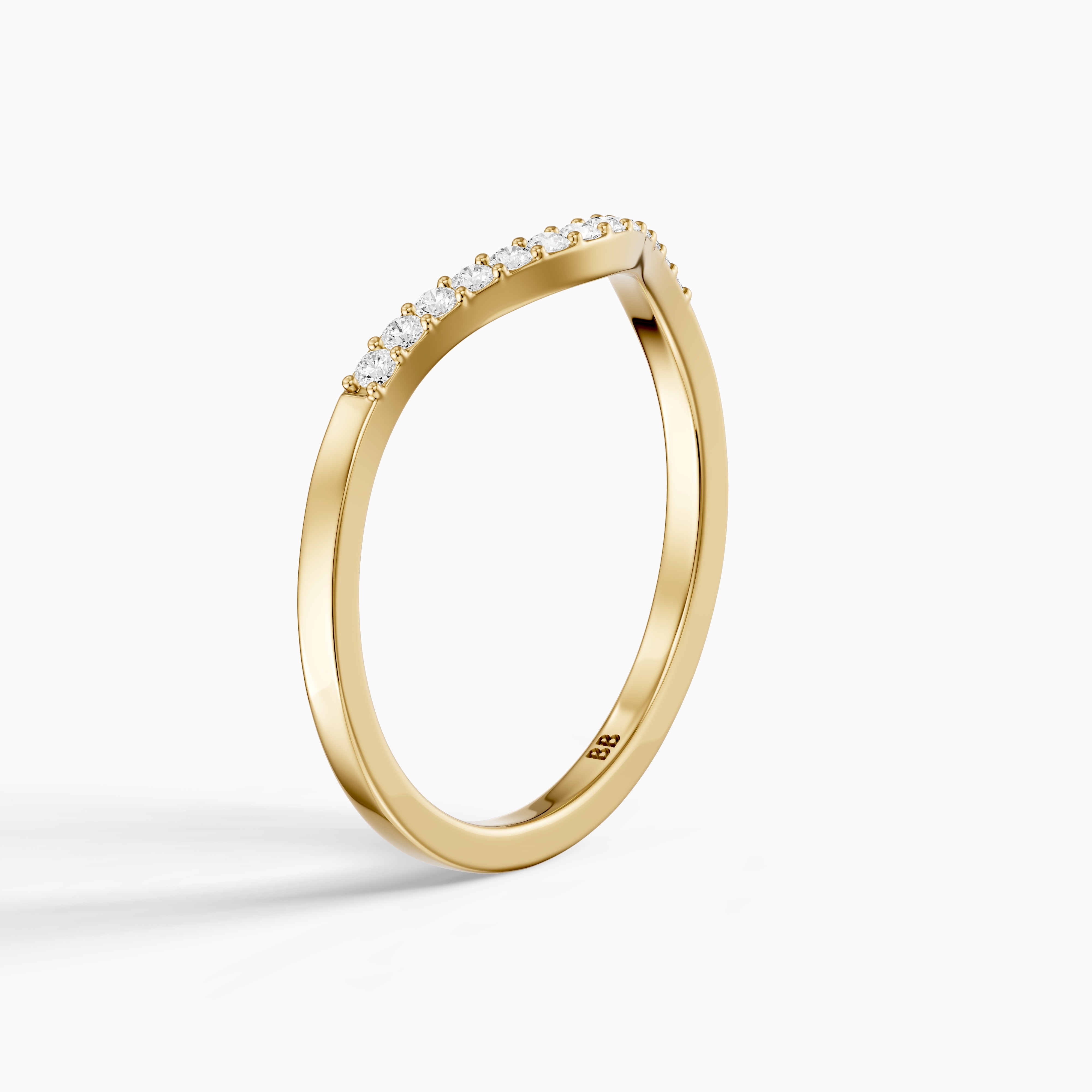 Amara Curved Round Lab Grown Diamond Stackable Band