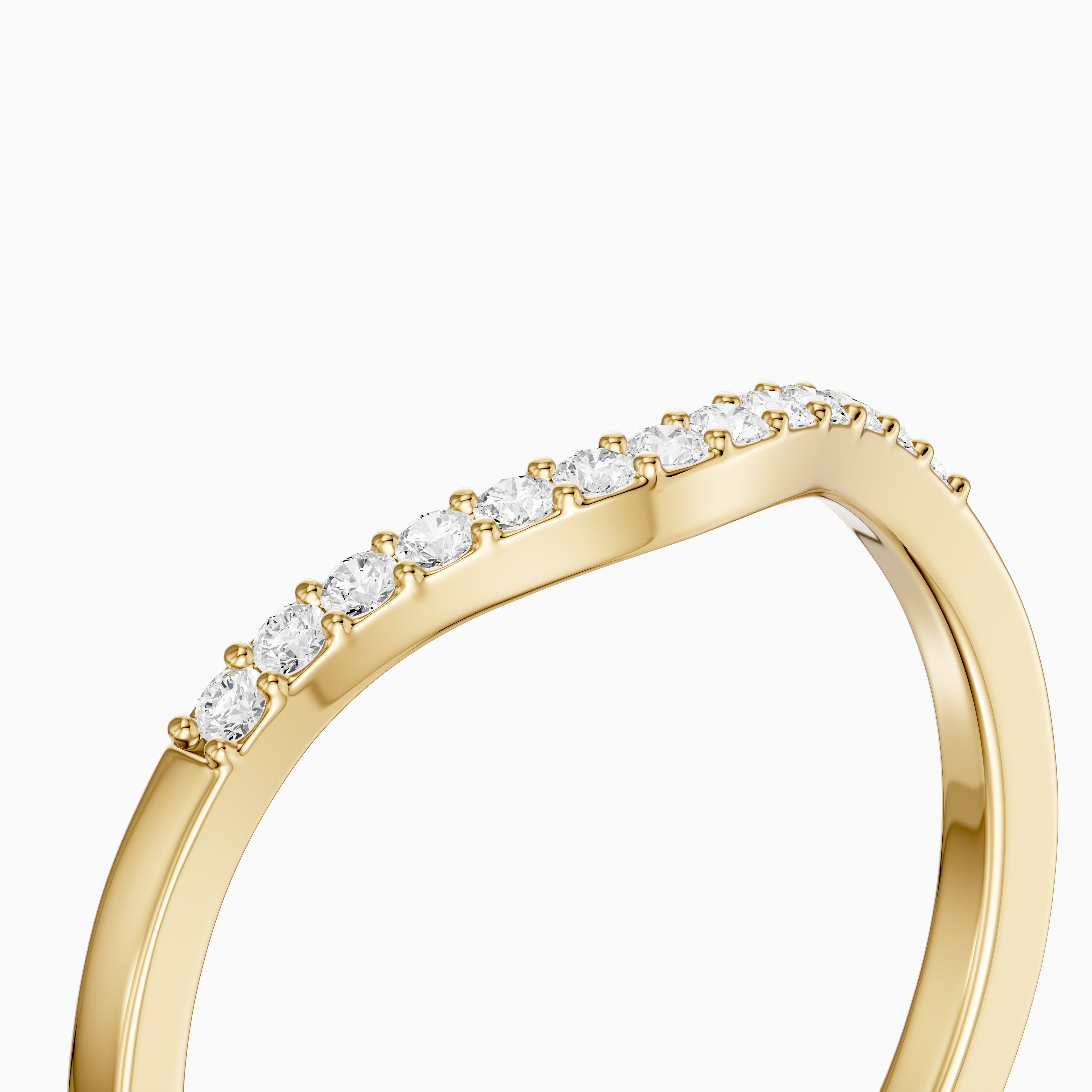 Amara Curved Round Lab Grown Diamond Stackable Band